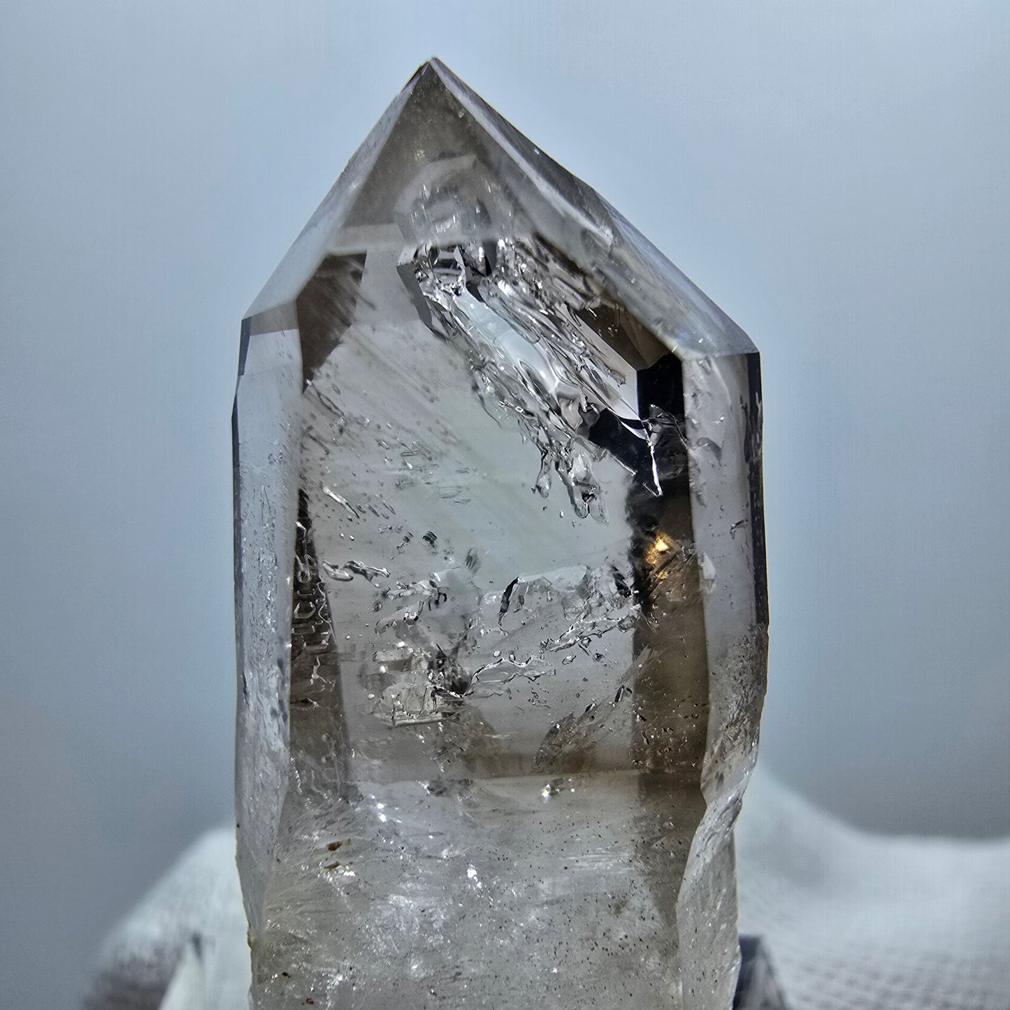 Enhydro Phantom Smoky Quartz Scepter, 1x Bubble Goboboseb, Namibia 40*17*11mm