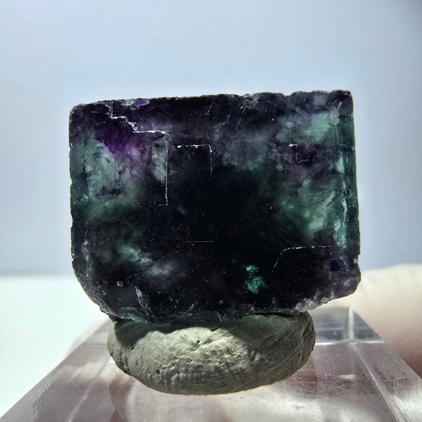 Phantom Fluorit Würfel parkettiert, grün lila Okorusu, Namibia 22*20*14mm