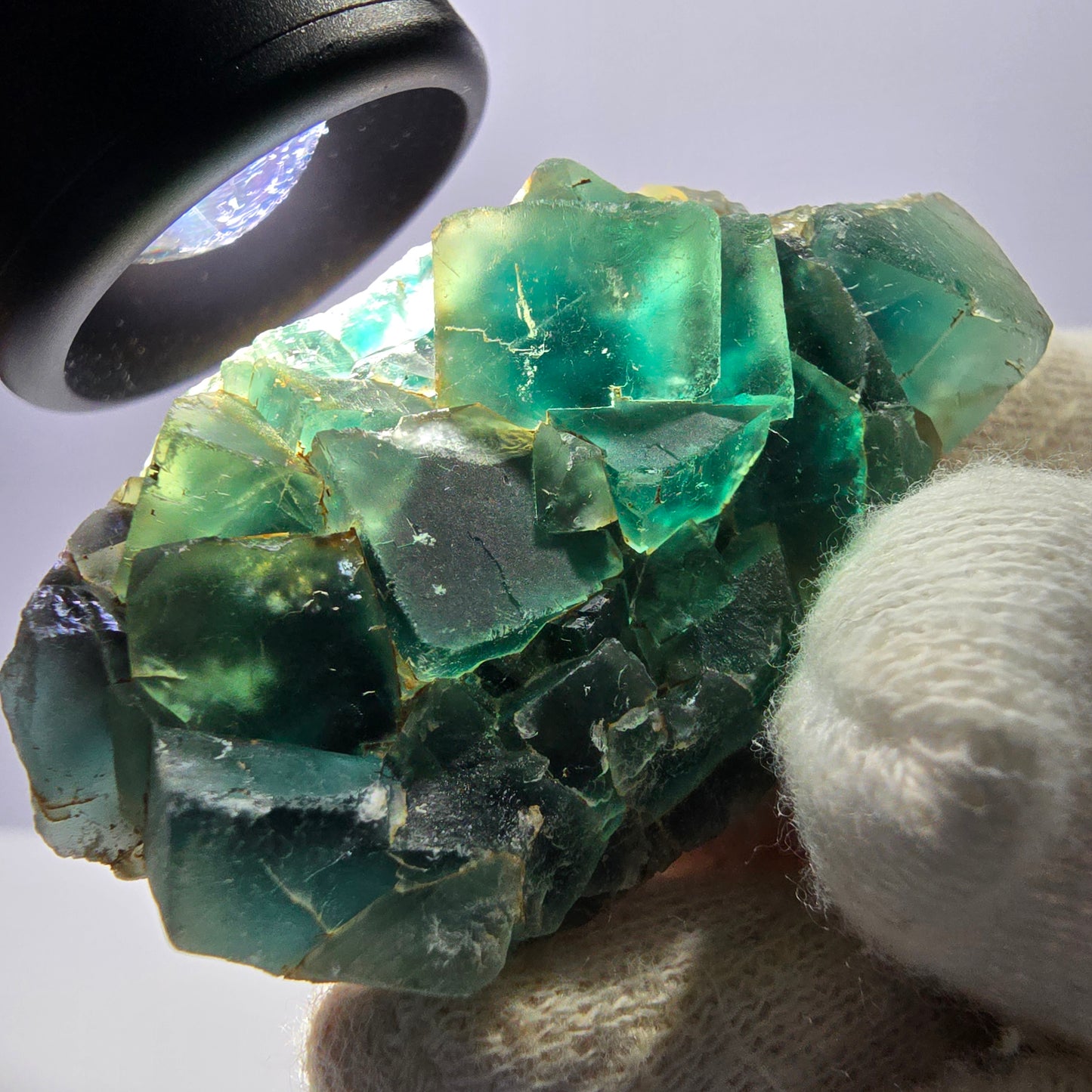 Spécimen rare de cube de fluorite fantôme, vert Okorusu Namibie 56 x 31 x 17 mm