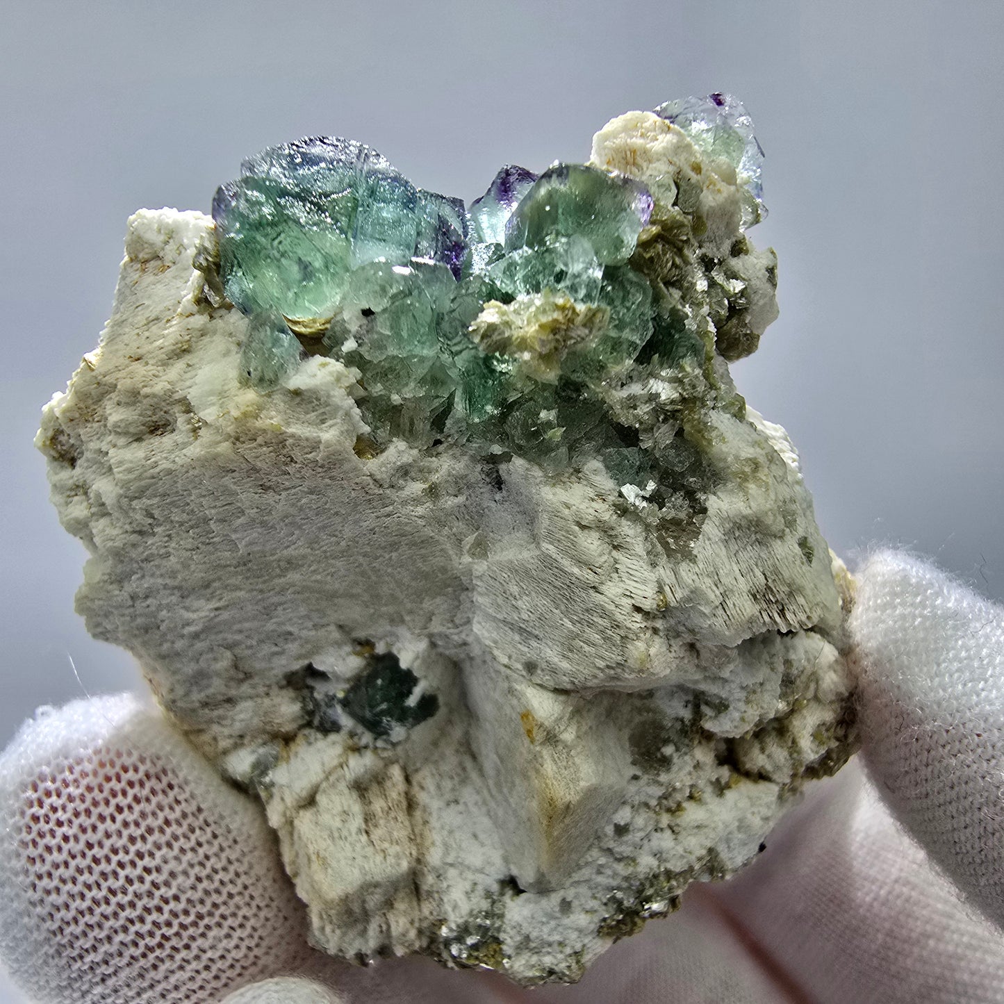 Phantom Fluorit, Orthoklas, Schörl Turmalin Muskovit Erongo, Namibia 47*46*27mm