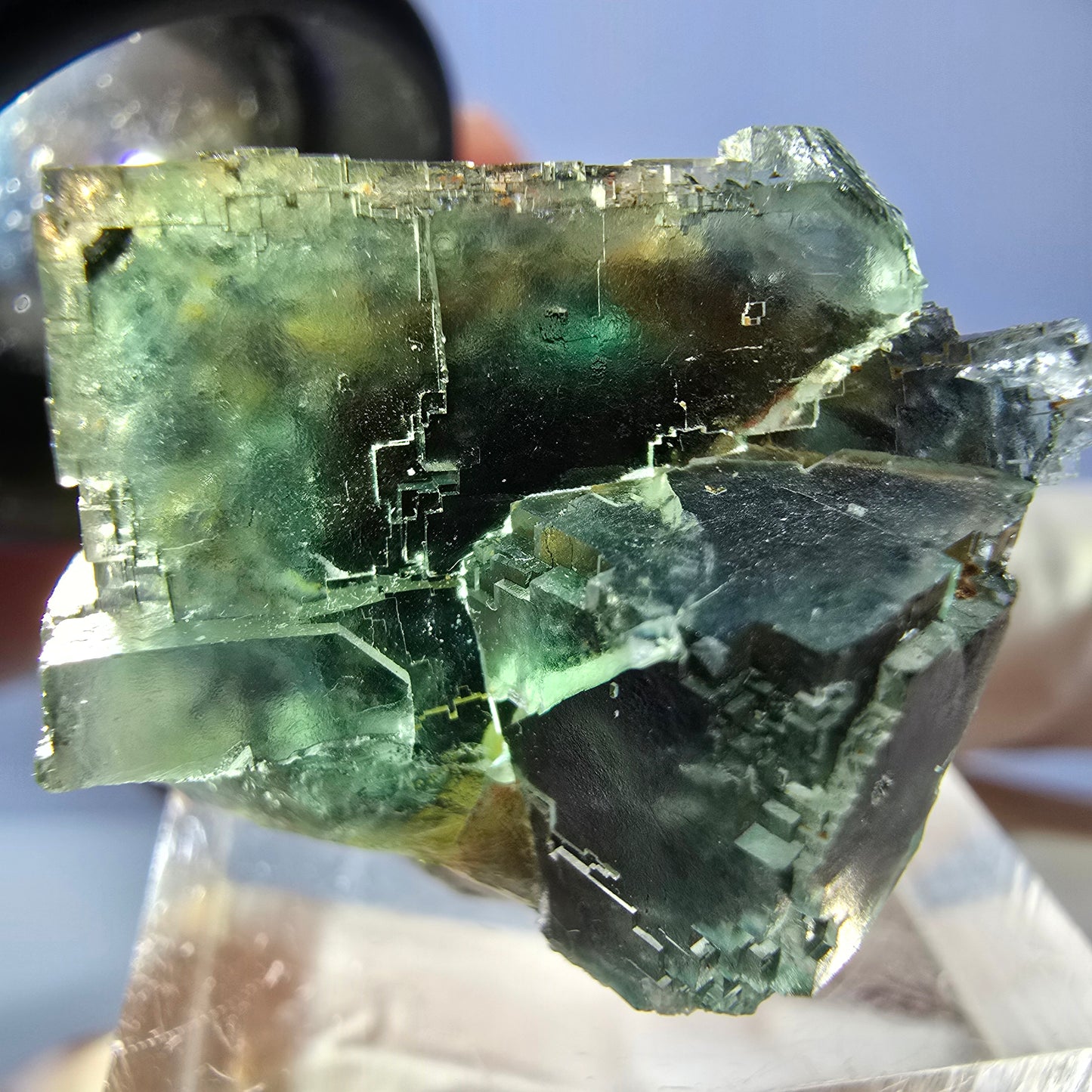 Seltene Phantom Fluorit Würfel Stufe, grün Okorusu, Namibia 27*23*20mm