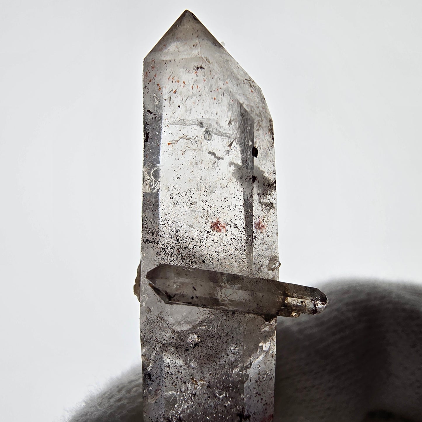 Sceptre de poche Saint-Valentin en quartz fumé fantôme squelette, Namibie 60 x 18 x 14 mm