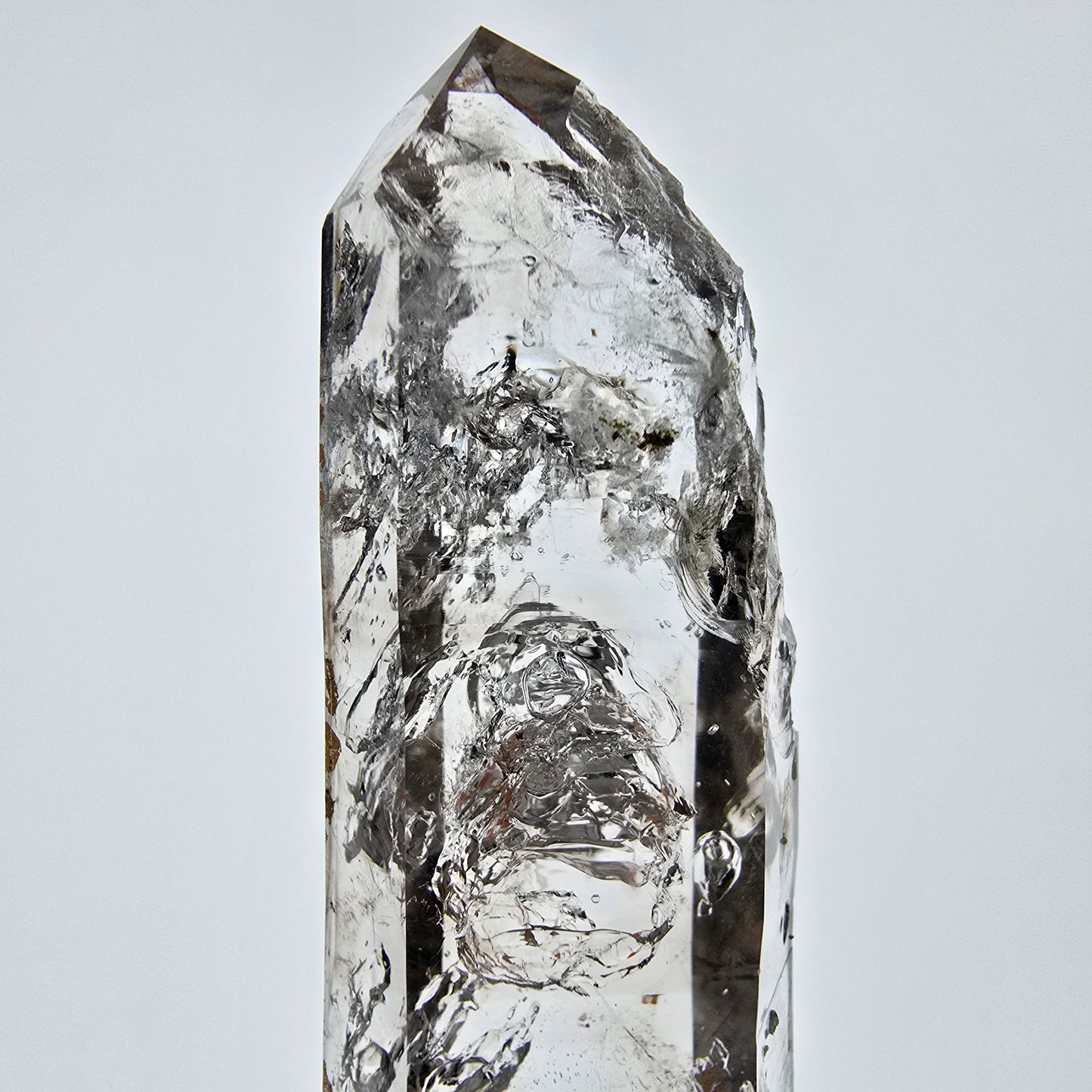 Enhydro Skeleton Smoky Quartz Scepter, 4x Bubble (2x large) Valentine Pocket, Namibia 72*20*14mm