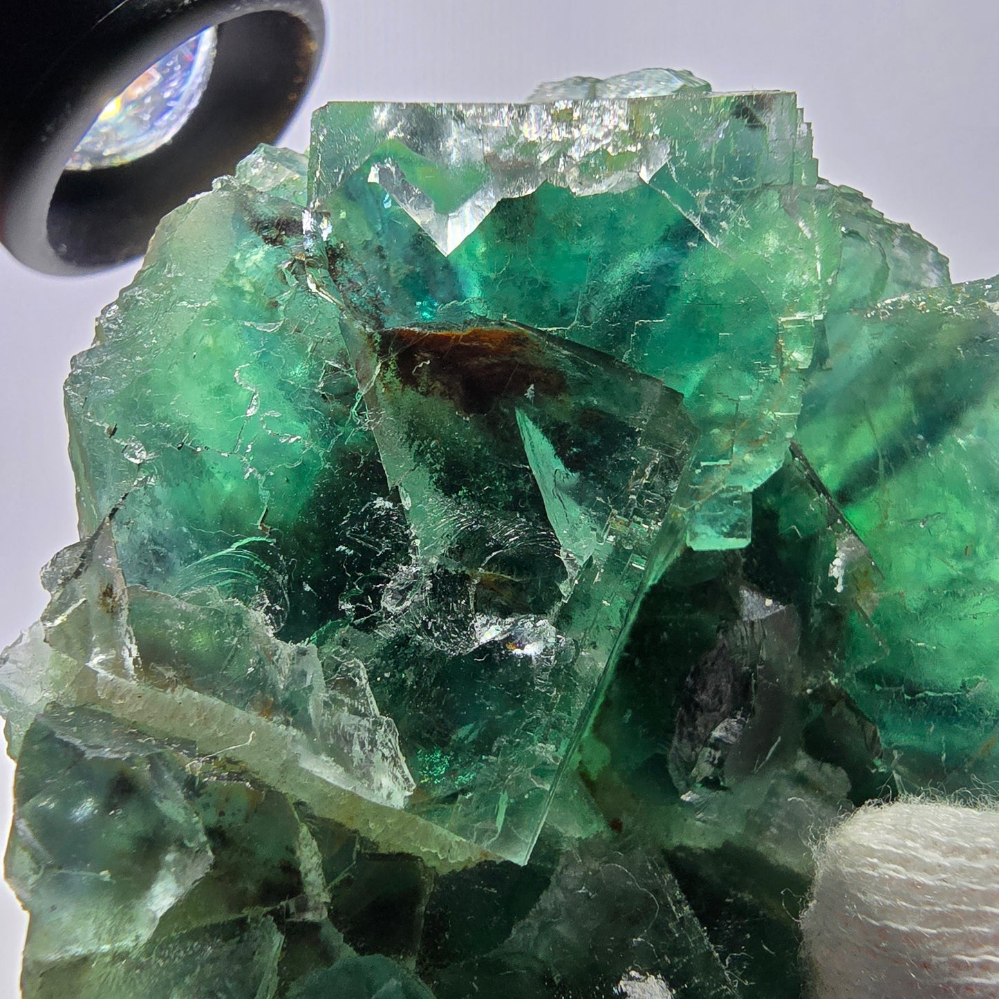 Grand spécimen de cube de fluorite fantôme, vert parqueté Okorusu, Namibie 84*80*40 mm