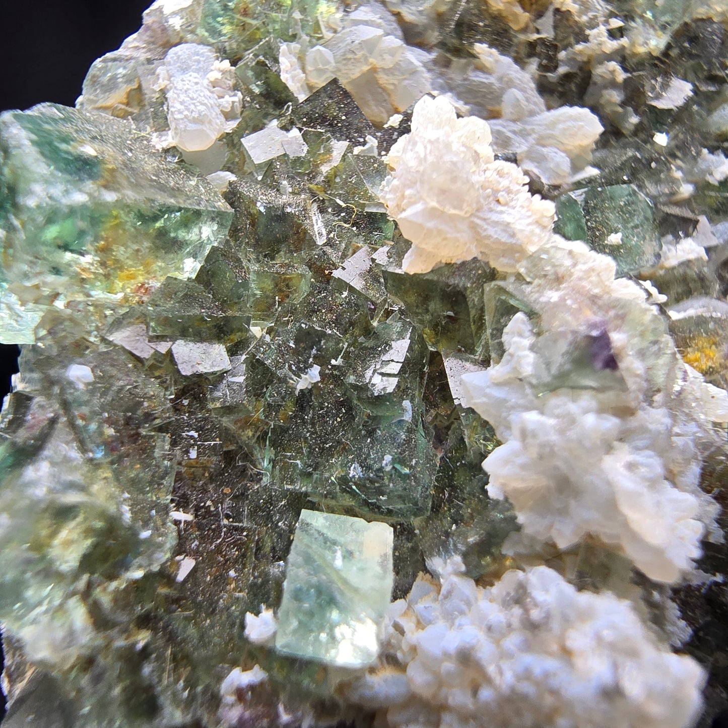 Klare Fluorit Würfel mit Quarz Stufe grün Okorusu, Namibia 40*36*13mm Sammlung