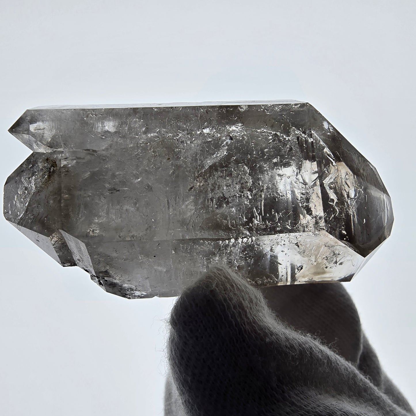 Enhydro Skeleton Smoky Quartz DT Scepter, 1x Bubble Valentine Pocket, Namibia 65*30*28mm