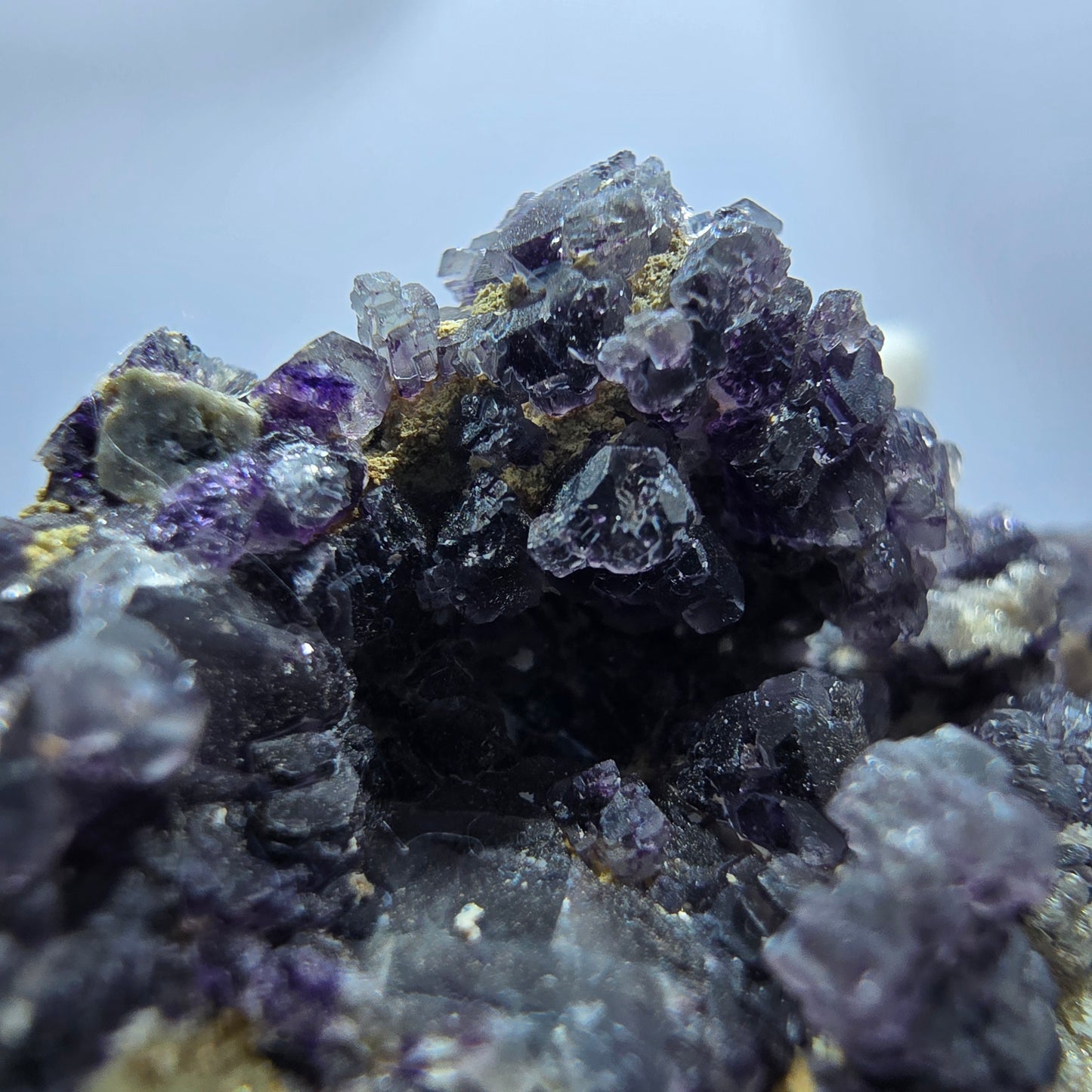 Cube de fluorite fantôme, hyalite, spécimen d'orthose, Erongo, Namibie, 63 x 40 x 28 mm