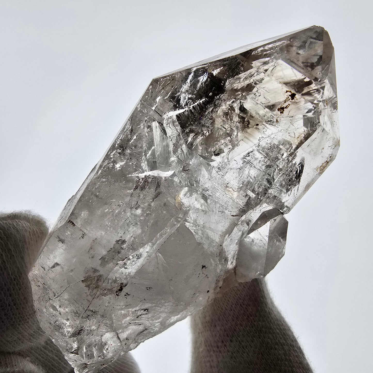 Enhydro Skeleton Smoky Quartz Scepter, UV Calcite Valentine Pocket Namibia 82*41*29mm