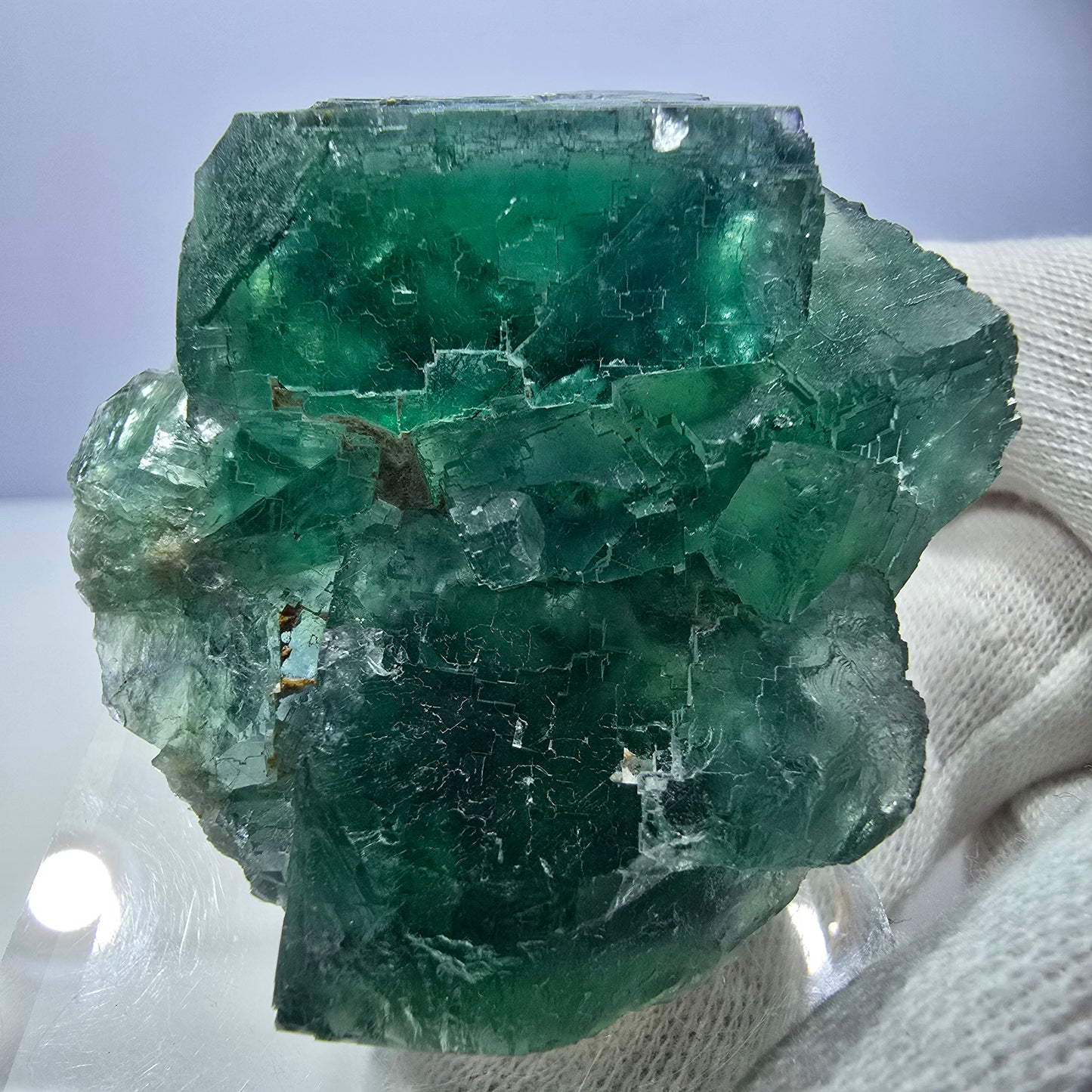 Phantom Fluorit Würfel Stufe, parkettiert grün lila Okorusu, Namibia 59*51*27mm