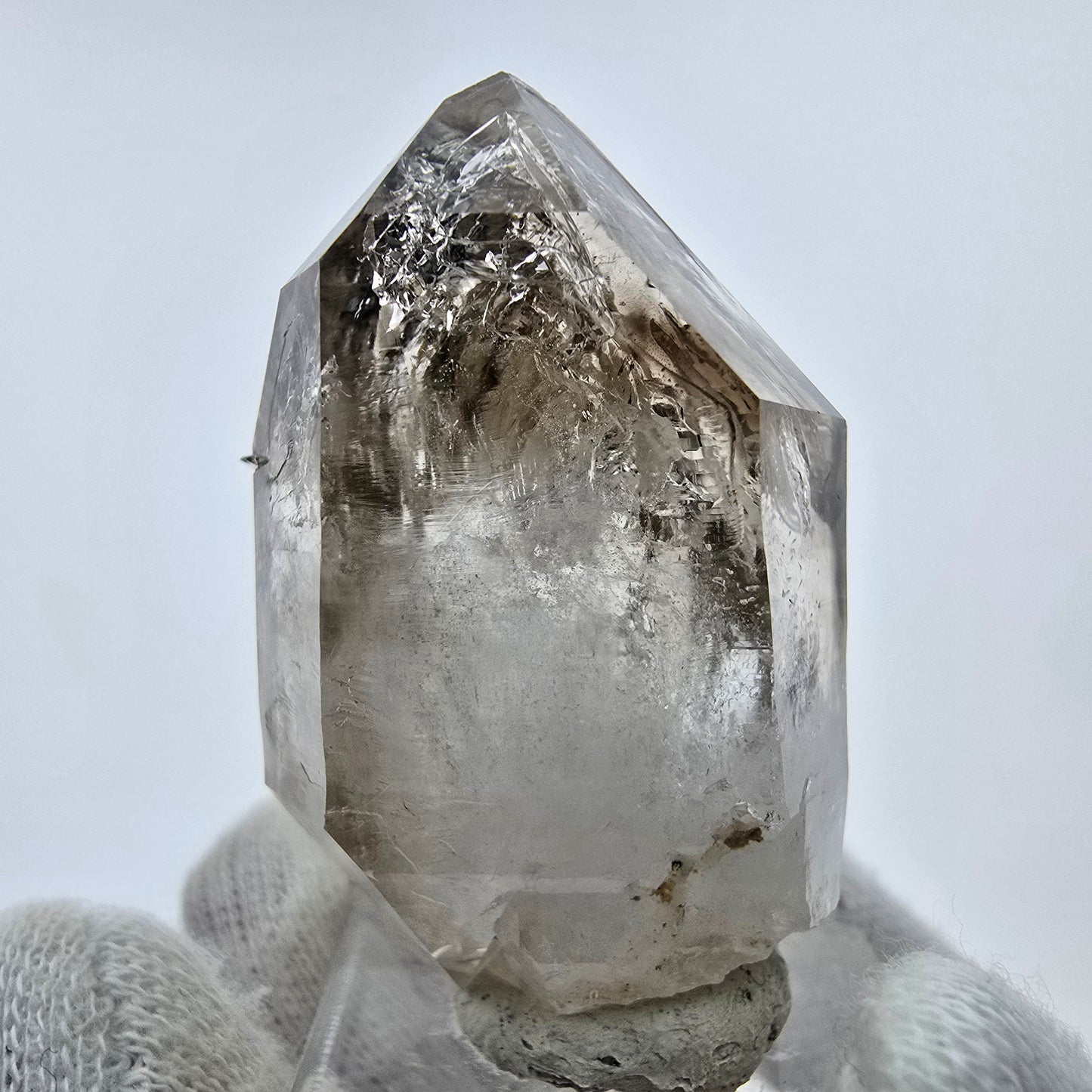 Enhydro Phantom Rauchquarz Zepter, 2x Blase Goboboseb, Namibia 43*27*21mm