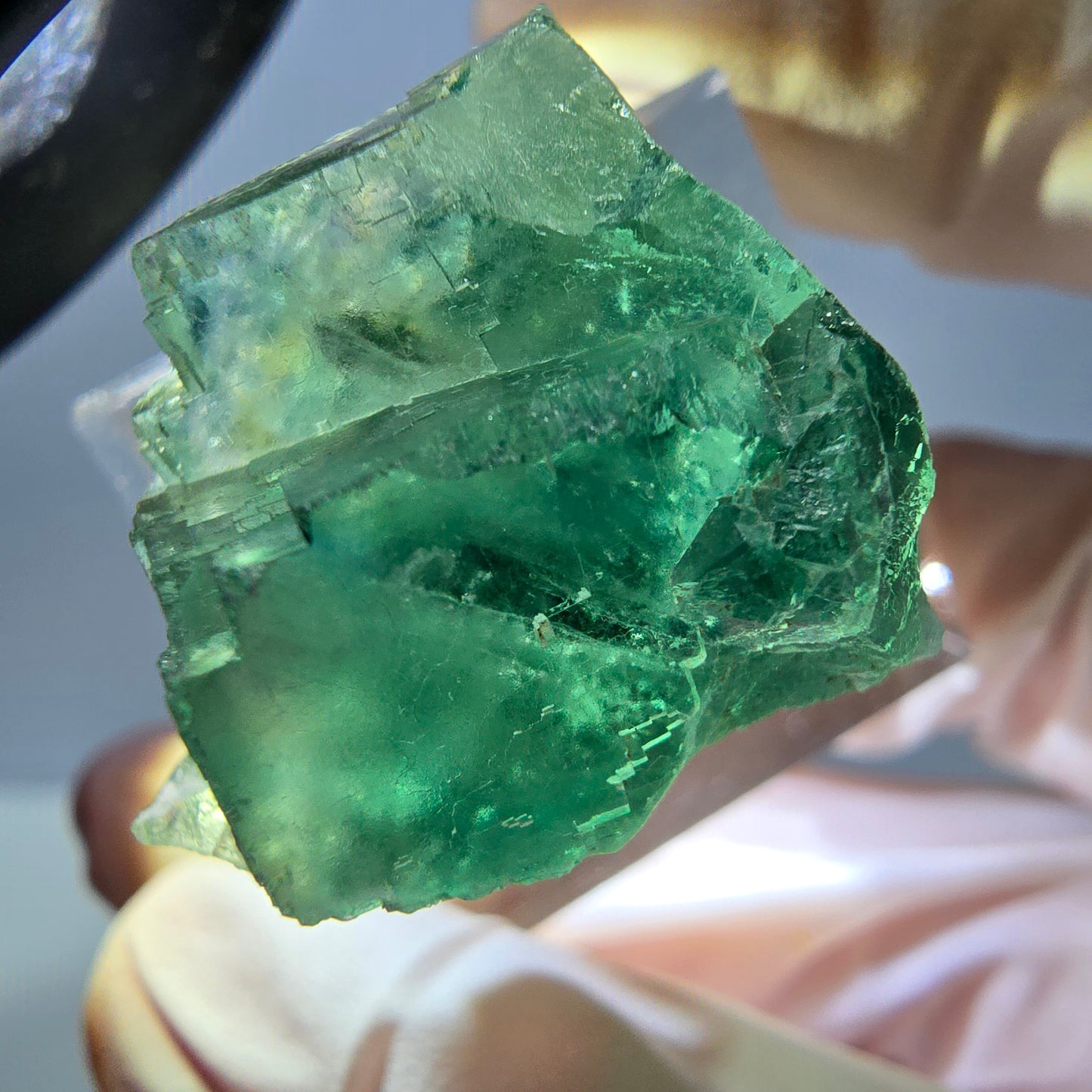 Phantom Fluorit Würfel Stufe, grün parkettiert Okorusu, Namibia 26*21*21mm