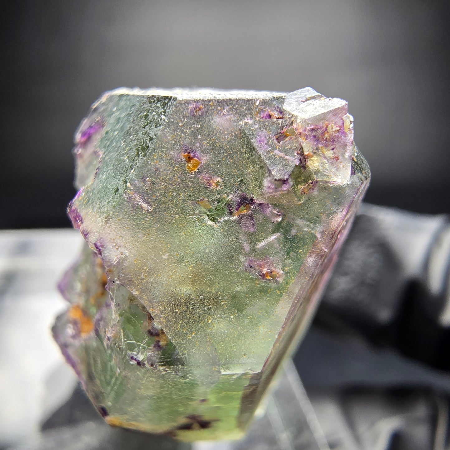 Zonar Phantom Fluorite Cube Tier Vert Violet Erongo Namibie 29*20*17mm