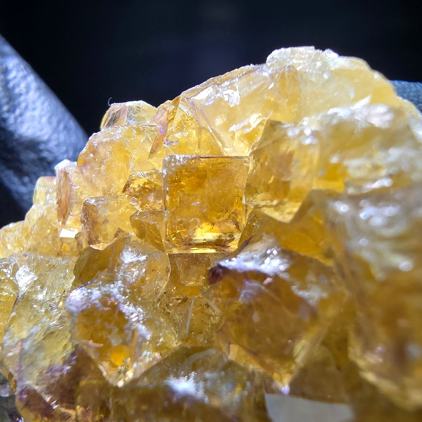 Klare Phantom Fluorit Würfel Stufe gelb lila Okorusu Namibia 53*30*13mm Sammlung