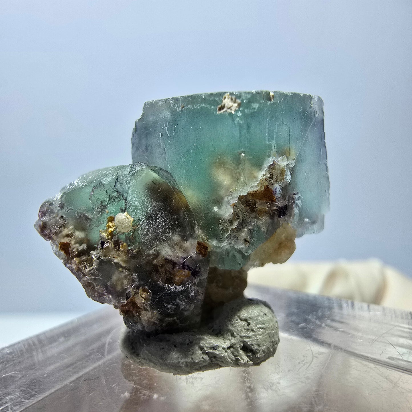 Seltene Phantom Fluorit Würfel Stufe, grün Okorusu, Namibia 22*19*18mm