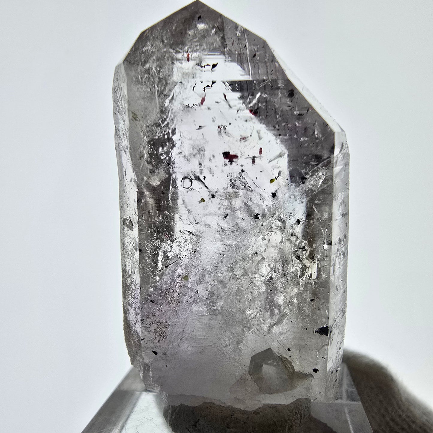 Améthyste fantôme Harlequin Enhydro, préhnite, 2x Bubble Streep Mine, Namibie 42 x 23 x 17 mm