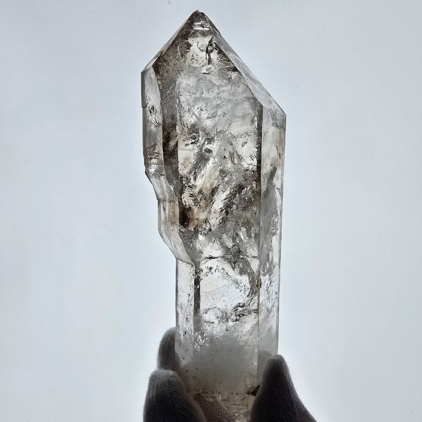 XL Enhydro Skeleton Smoky Quartz DT Scepter, Large Bubble Valentine Pocket, Namibia 135*46*32mm