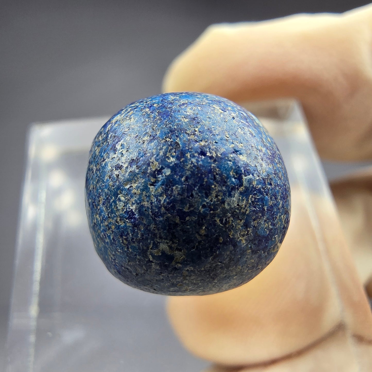 Seltene große Azurit Blueberry - poliert 14,6mm Durchmesser aus USA, New Mexico