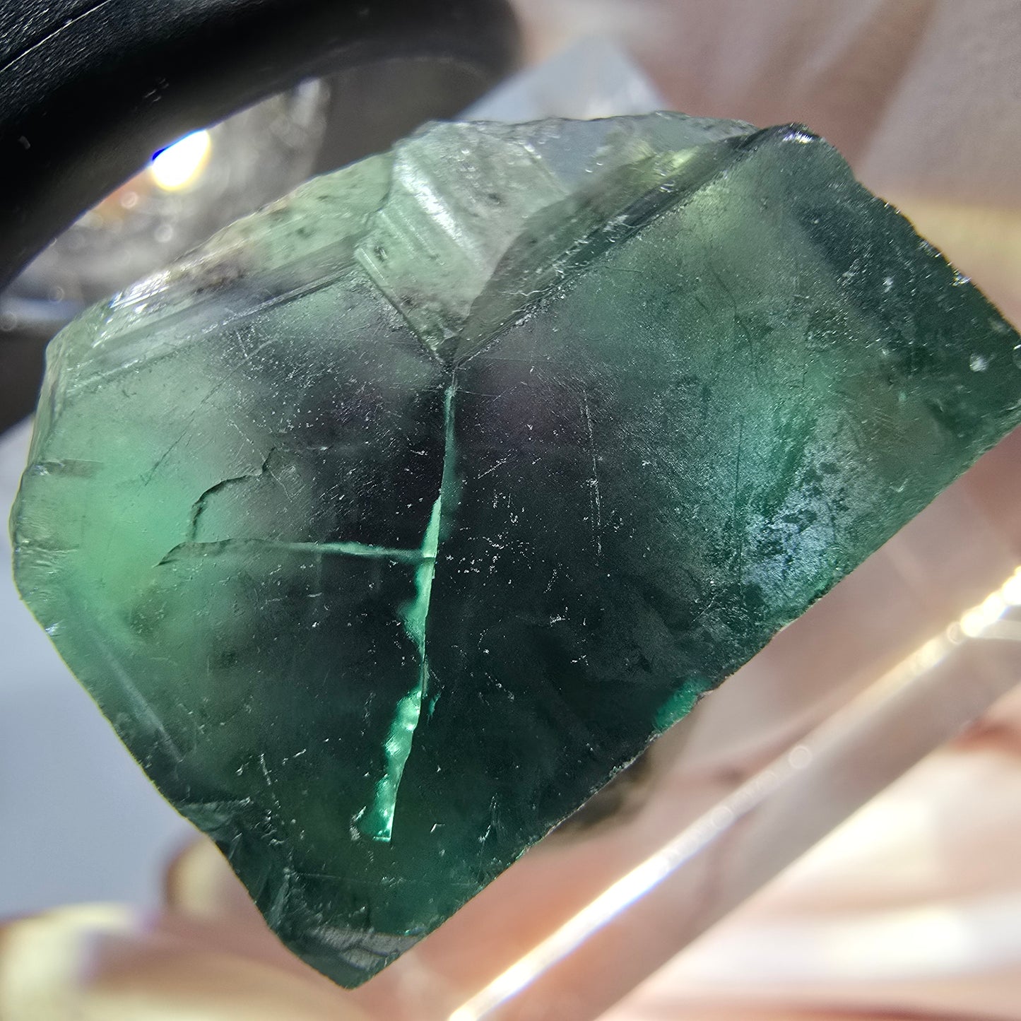 Klarer Phantom Fluorit Würfel parkettiert, grün Okorusu, Namibia 21*17*16mm