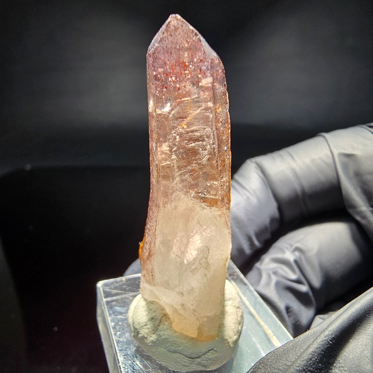 Klare Phantom Amethyst Rauchquarz mit rotem Eisen Brandberg, Namibia 47*19*13mm