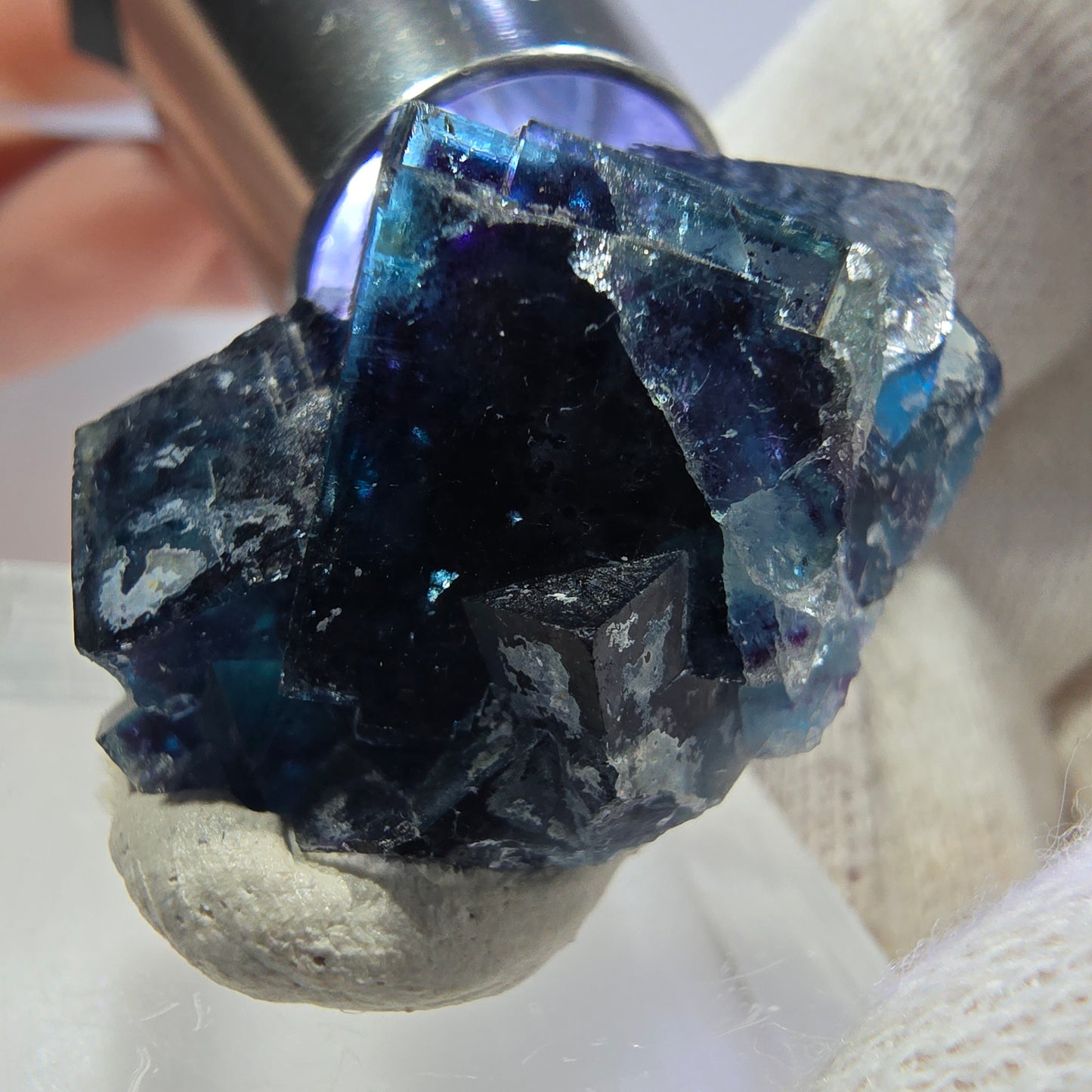 Phantom Fluorit Würfel Stufe, zonal - Neuer Fund! Okorusu, Namibia 32*27*17mm