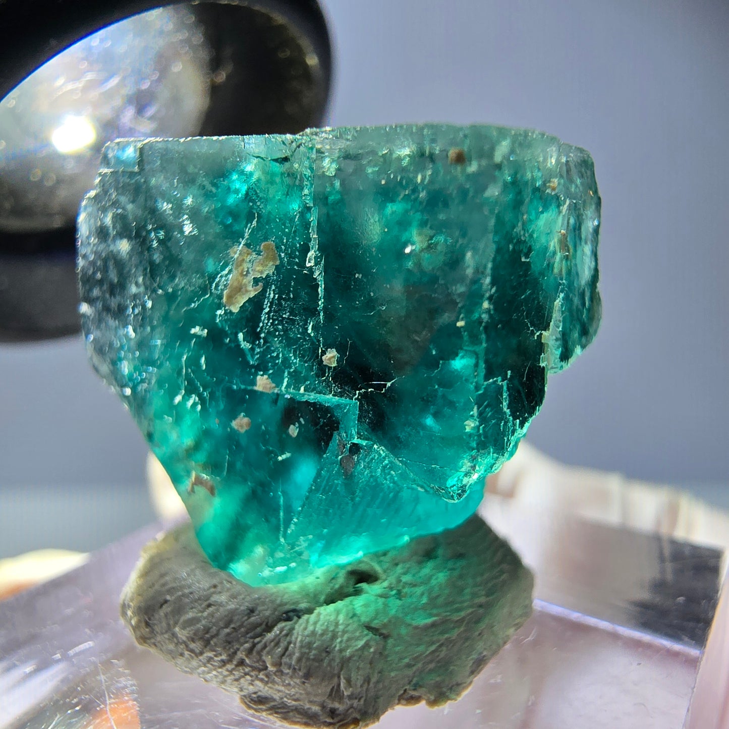 Klarer Phantom Fluorit Würfel parkettiert, grün Okorusu, Namibia 23*20*16mm