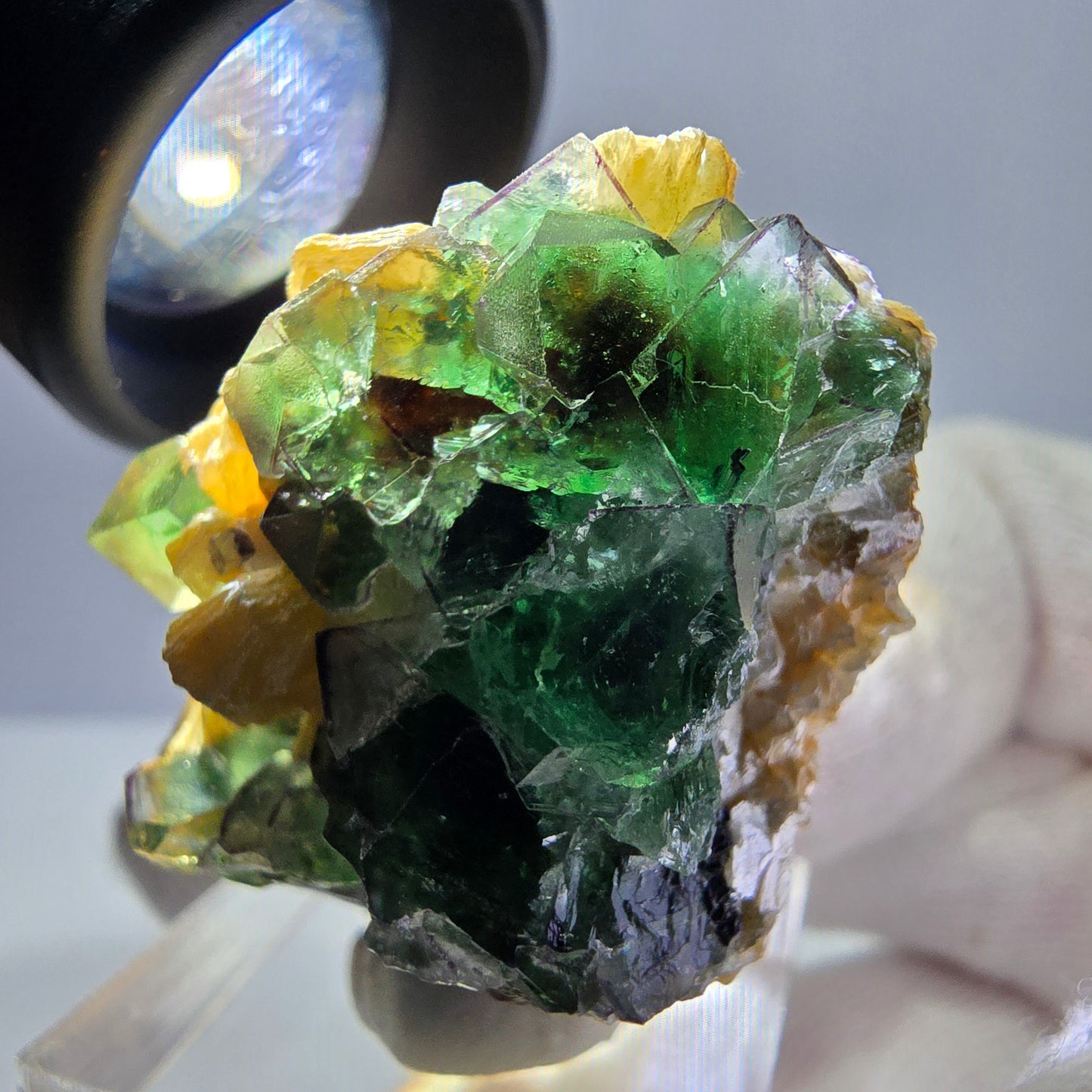 Cube de fluorite fantôme, spécimen de tourmaline scholle muscovite, Erongo, Namibie, 40 x 28 x 21 mm