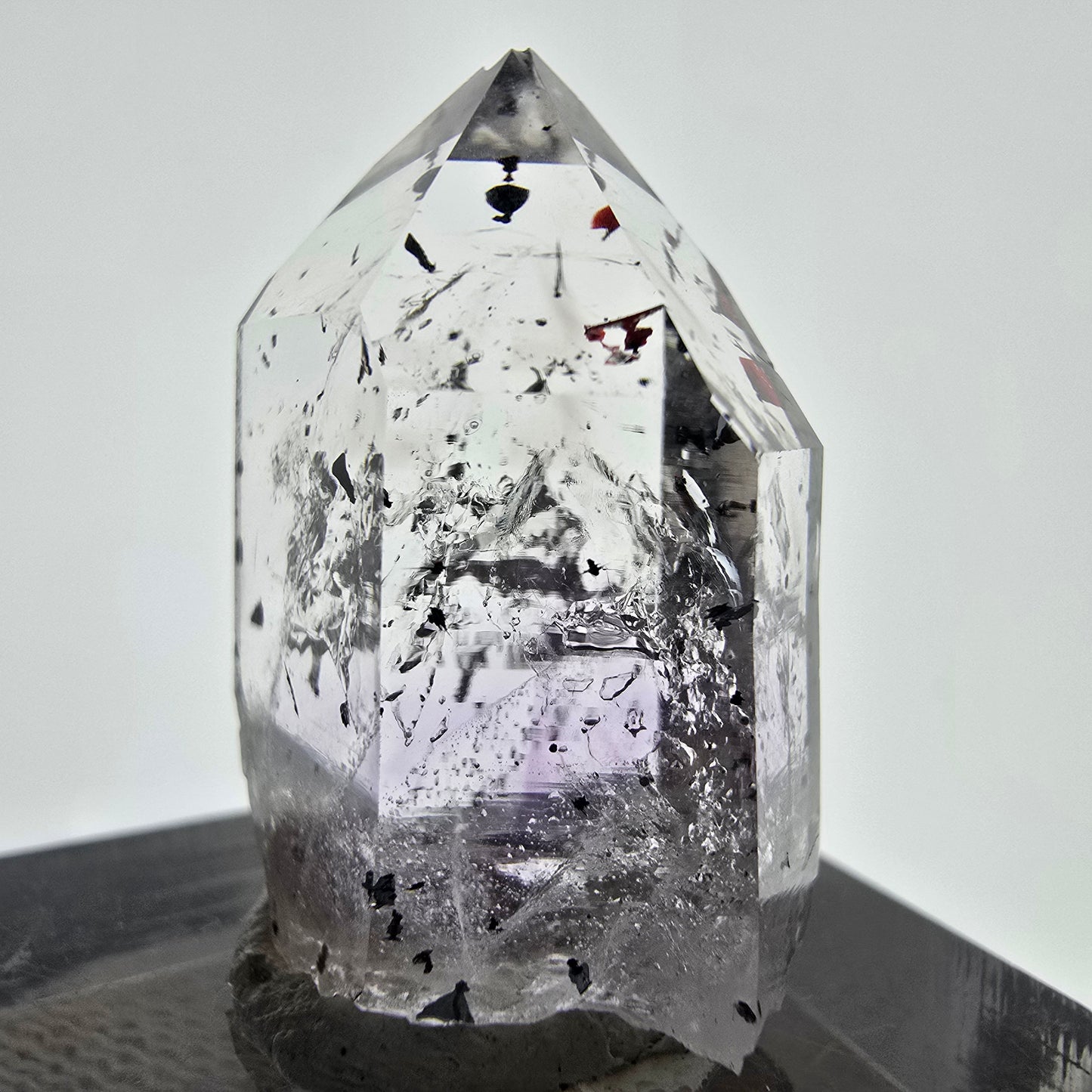 Améthyste fantôme Harlequin d'Enhydro, 3x Bubble Streep Mine, Namibie 27 x 18 x 13 mm