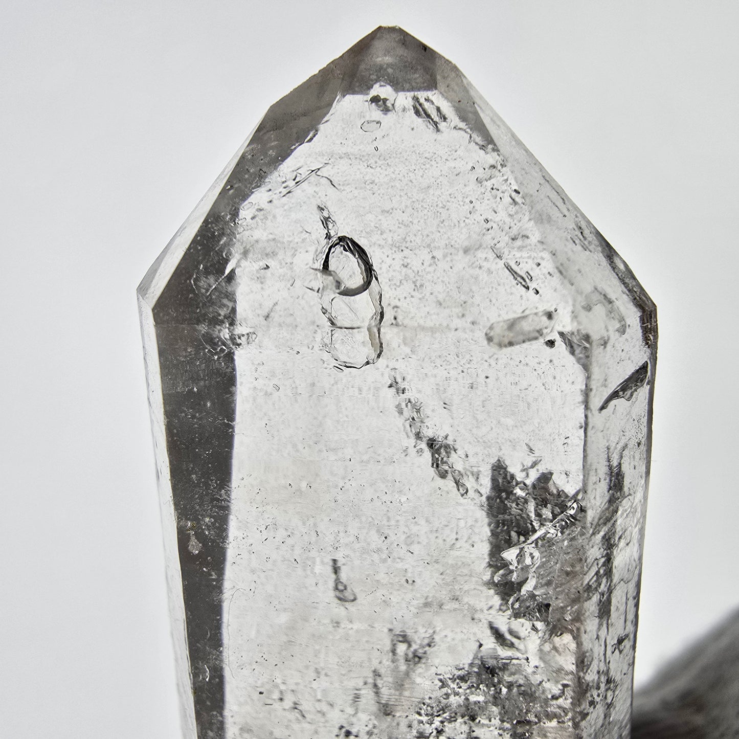 Sceptre squelette en quartz fumé Enhydro, grande poche à bulles Saint-Valentin, Namibie 67 x 29 x 16 mm