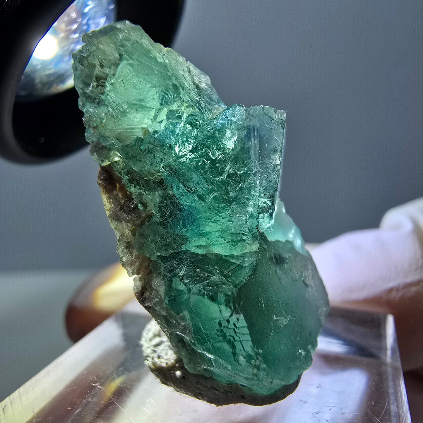 Phantom Fluorit Würfel Stufe, grün parkettiert Okorusu, Namibia 30*20*13mm