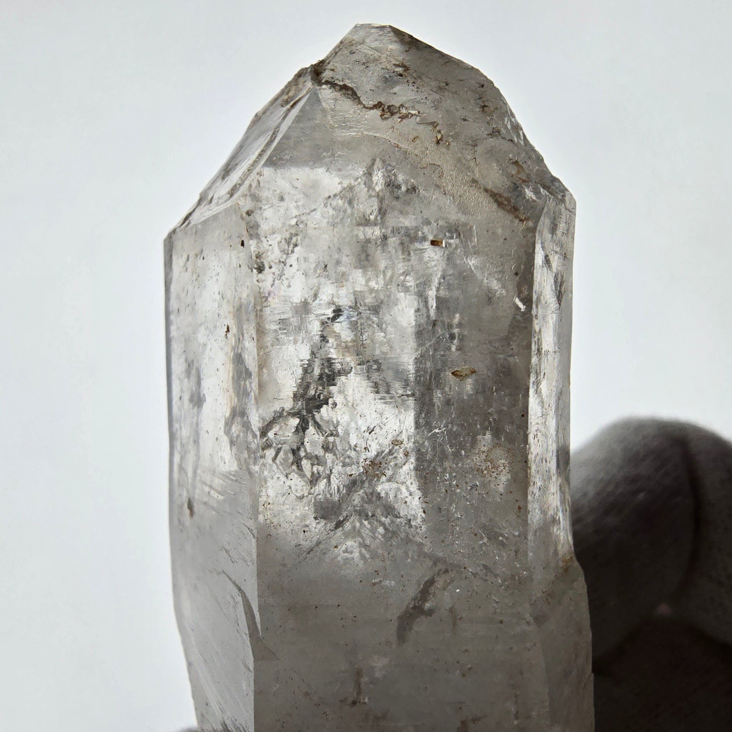 Skeleton Smoky Quartz DT Scepter, UV Calcite Valentine Pocket, Namibia 86*37*24mm