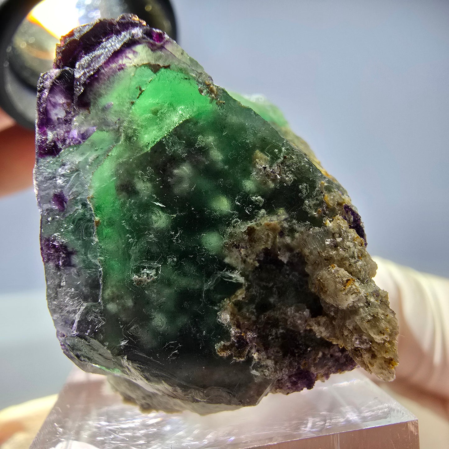 Spécimen de cube de fluorite fantôme, parqueté, zonal Okorusu, Namibie 31*29*24mm