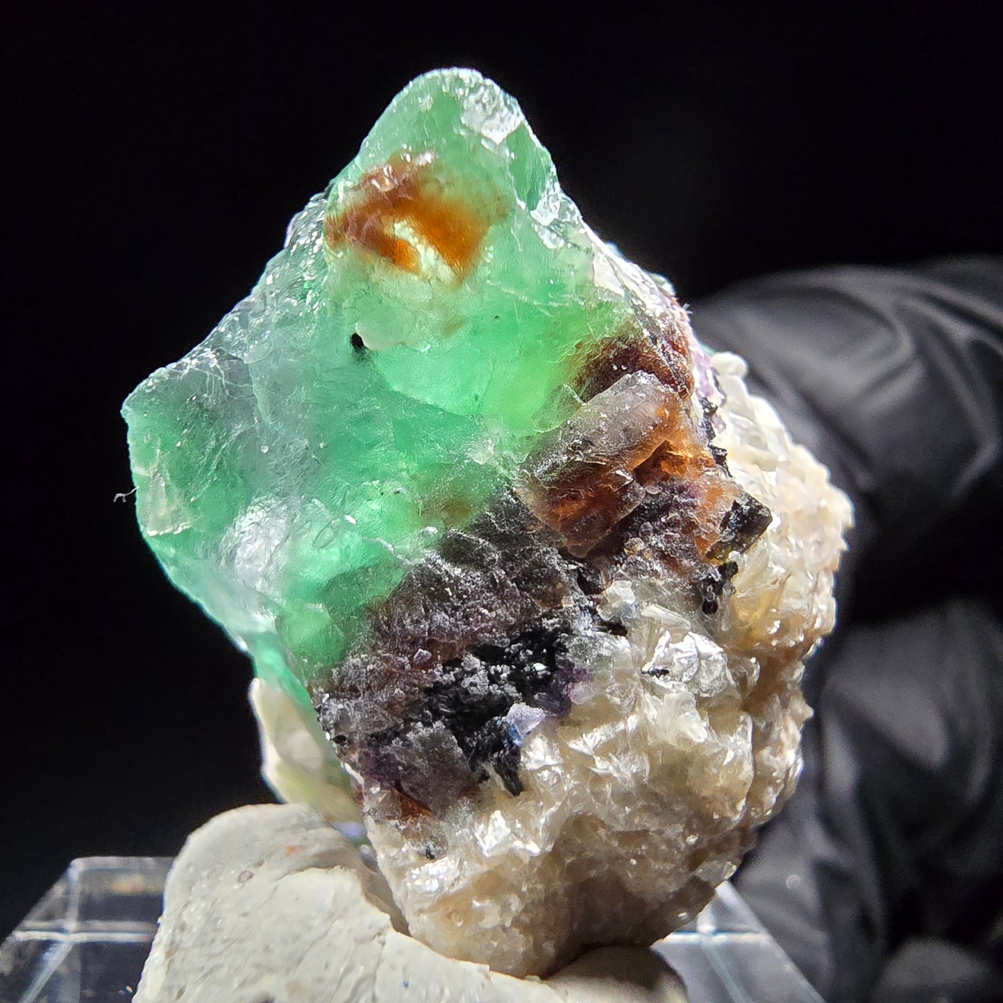 Phantom Fluorit Würfel, Muskovit Stufe Erongo, Namibia 28*22*17mm Sammlung