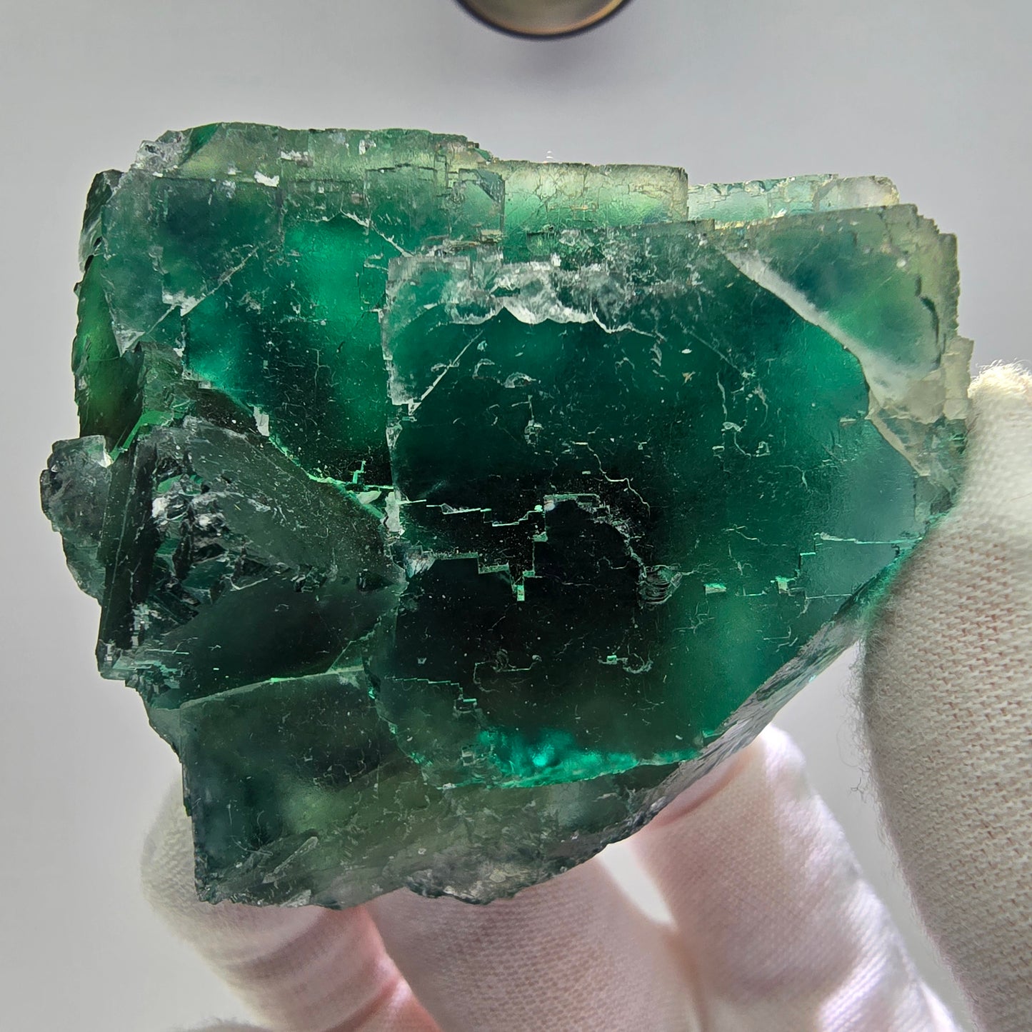 Große Phantom Fluorit Würfel Stufe grün gelb Okorusu Namibia 73*67*38mm Sammlung