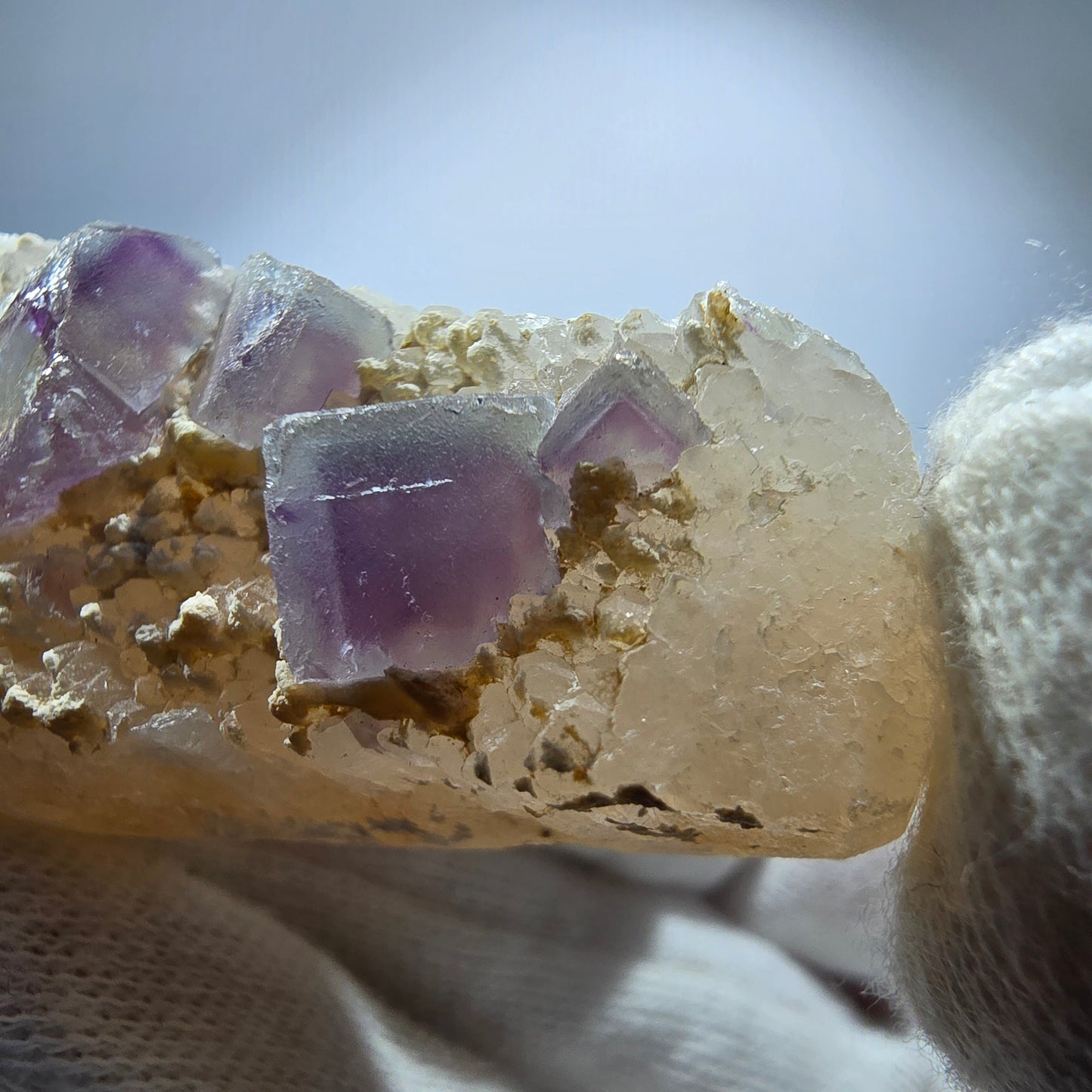 Cube de fluorite fantôme, spécimen de quartz vert violet, Omehane, Namibie, 46 x 25 x 20 mm