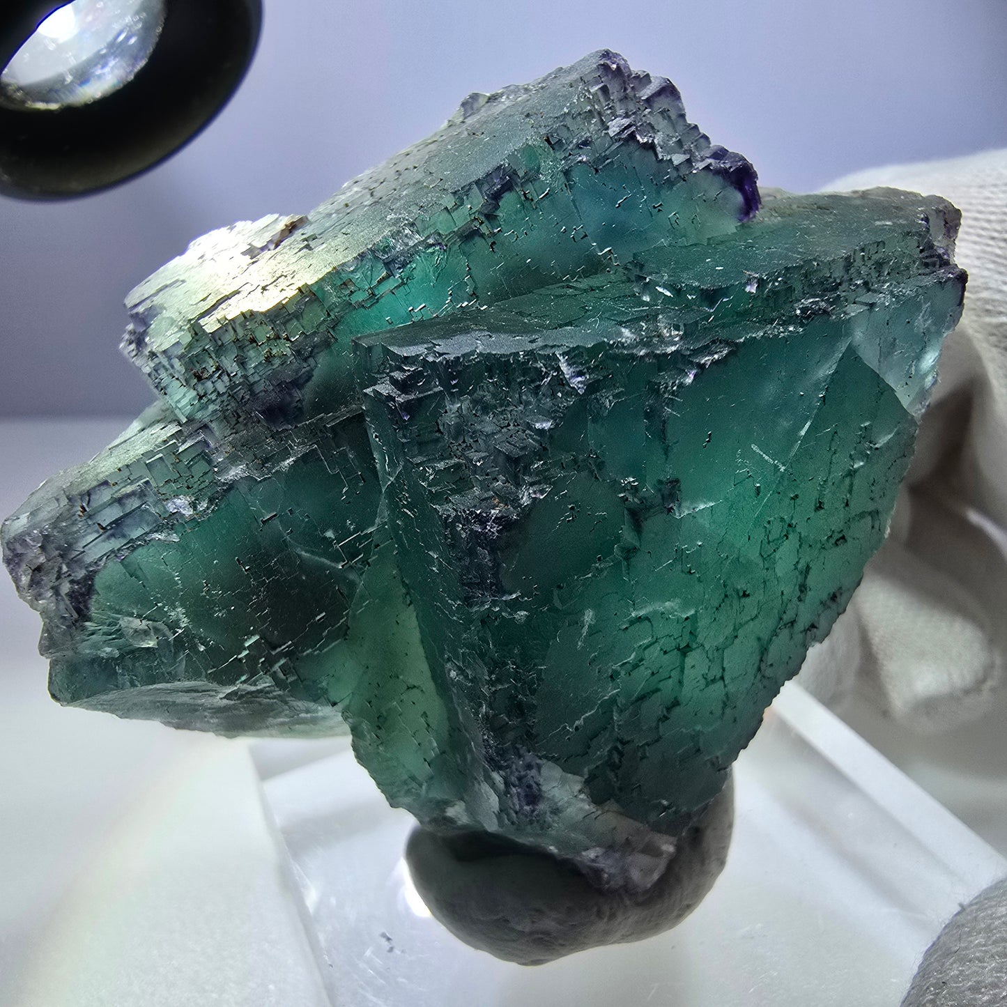 Spécimen de cube de fluorite fantôme parqueté zonal Okorusu, Namibie 65*53*28mm