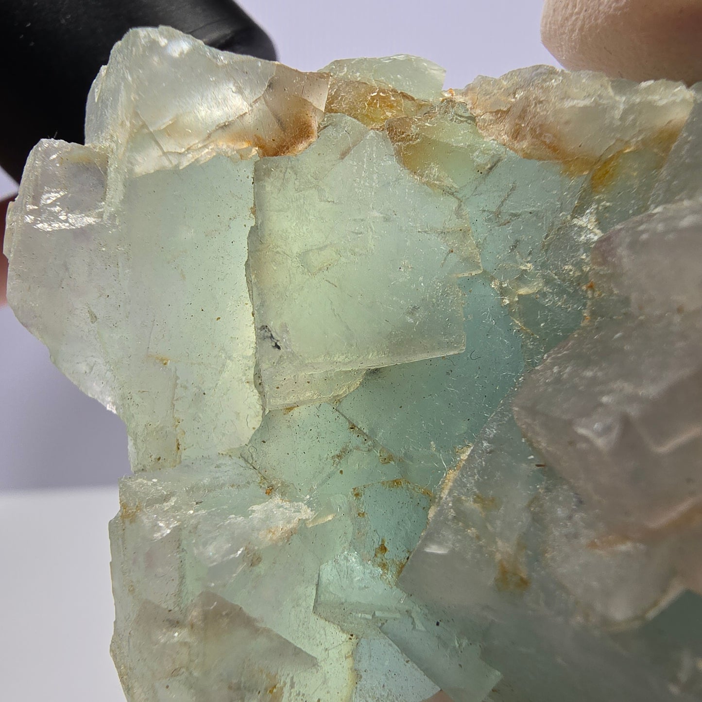 Rare spécimen de cube de fluorite fantôme, vert et blanc, Okorusu, Namibie, 61 x 51 x 34 mm