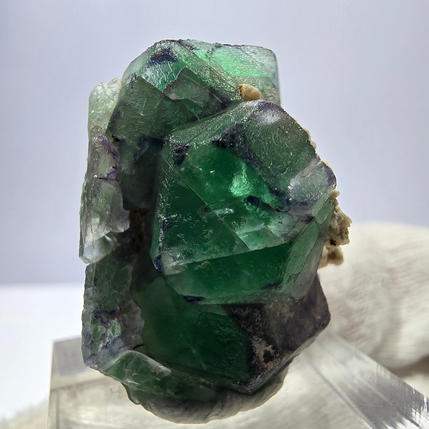 Cube de fluorite fantôme zonal, spécimen d'orthose, Erongo, Namibie, 31 x 23 x 19 mm