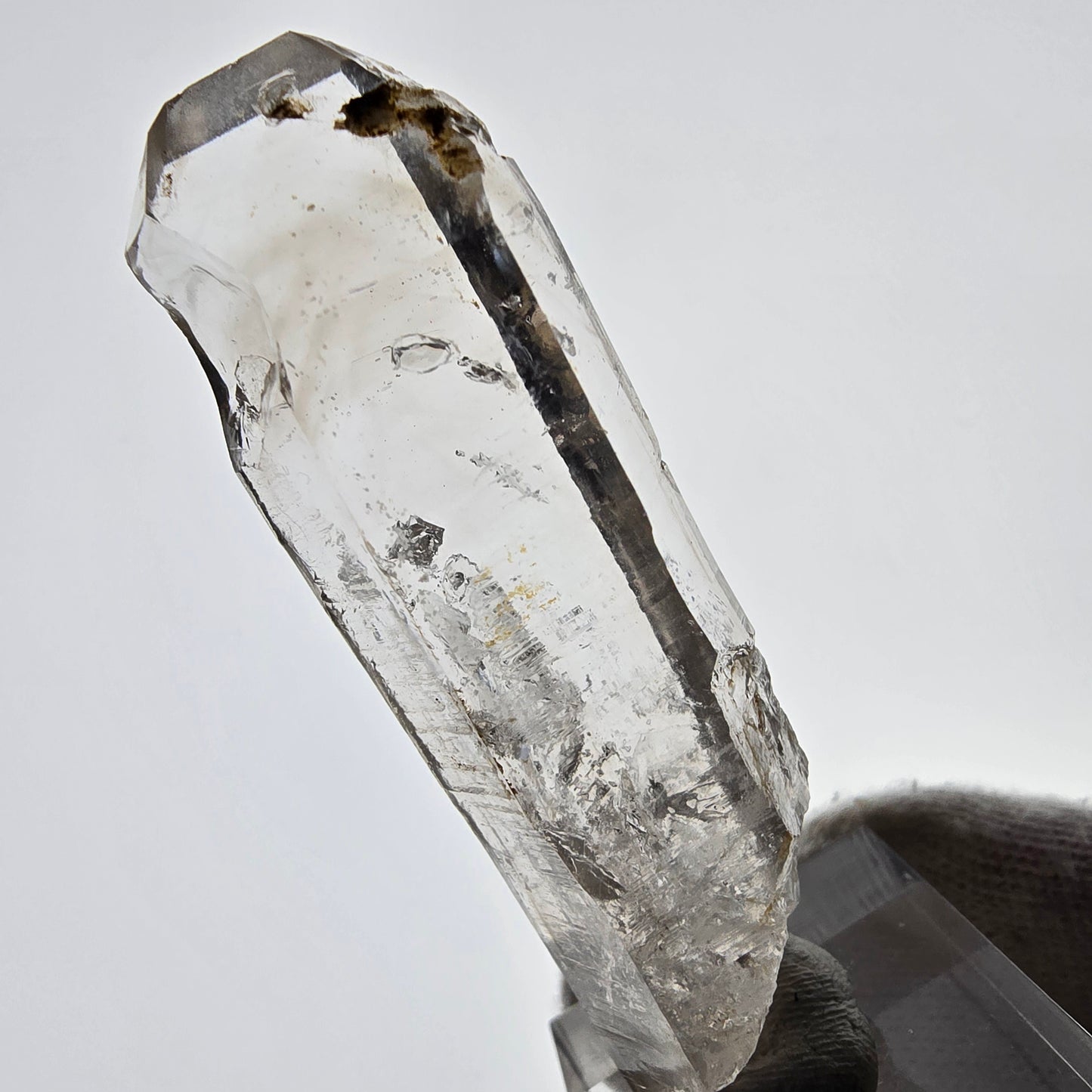 Sceptre squelette en quartz fumé Enhydro, 1 pochette bulle Saint-Valentin, Namibie 65 x 20 x 14 mm