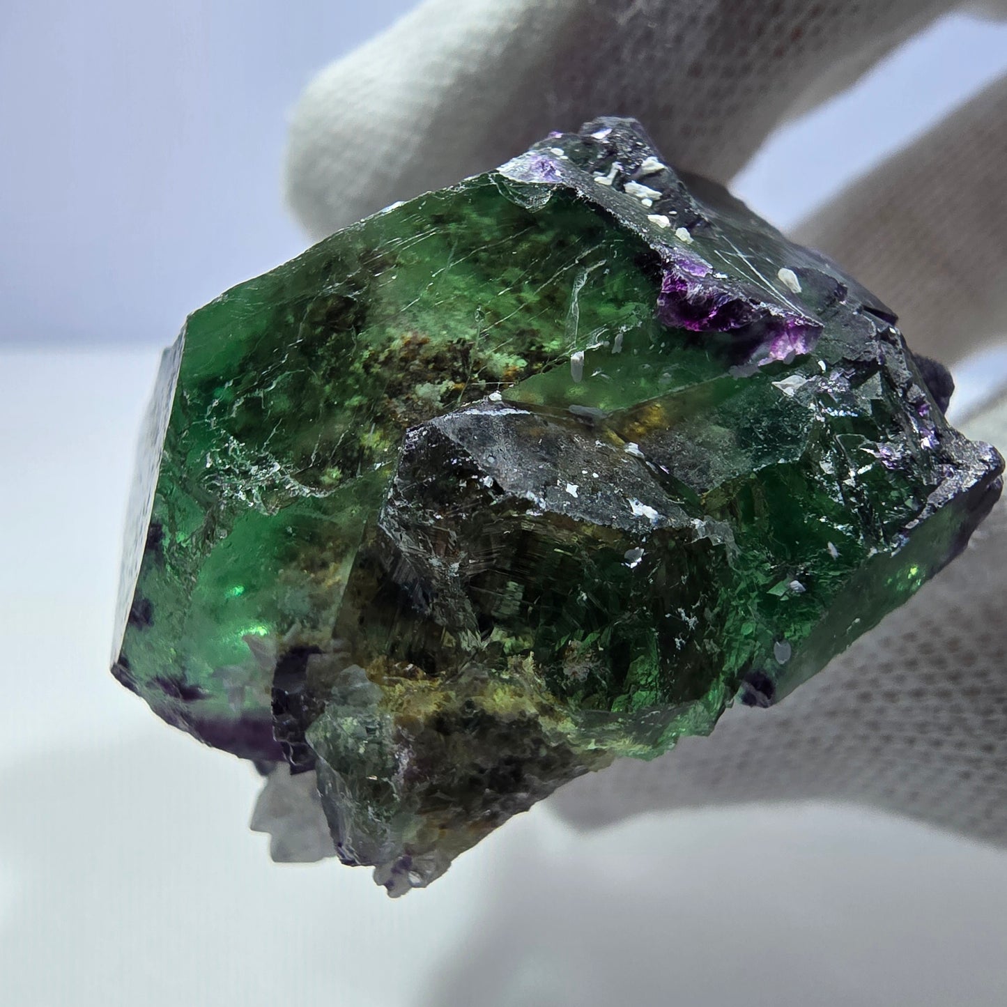 Spécimen de cube de fluorite fantôme parqueté zonal Okorusu, Namibie 46*42*27mm