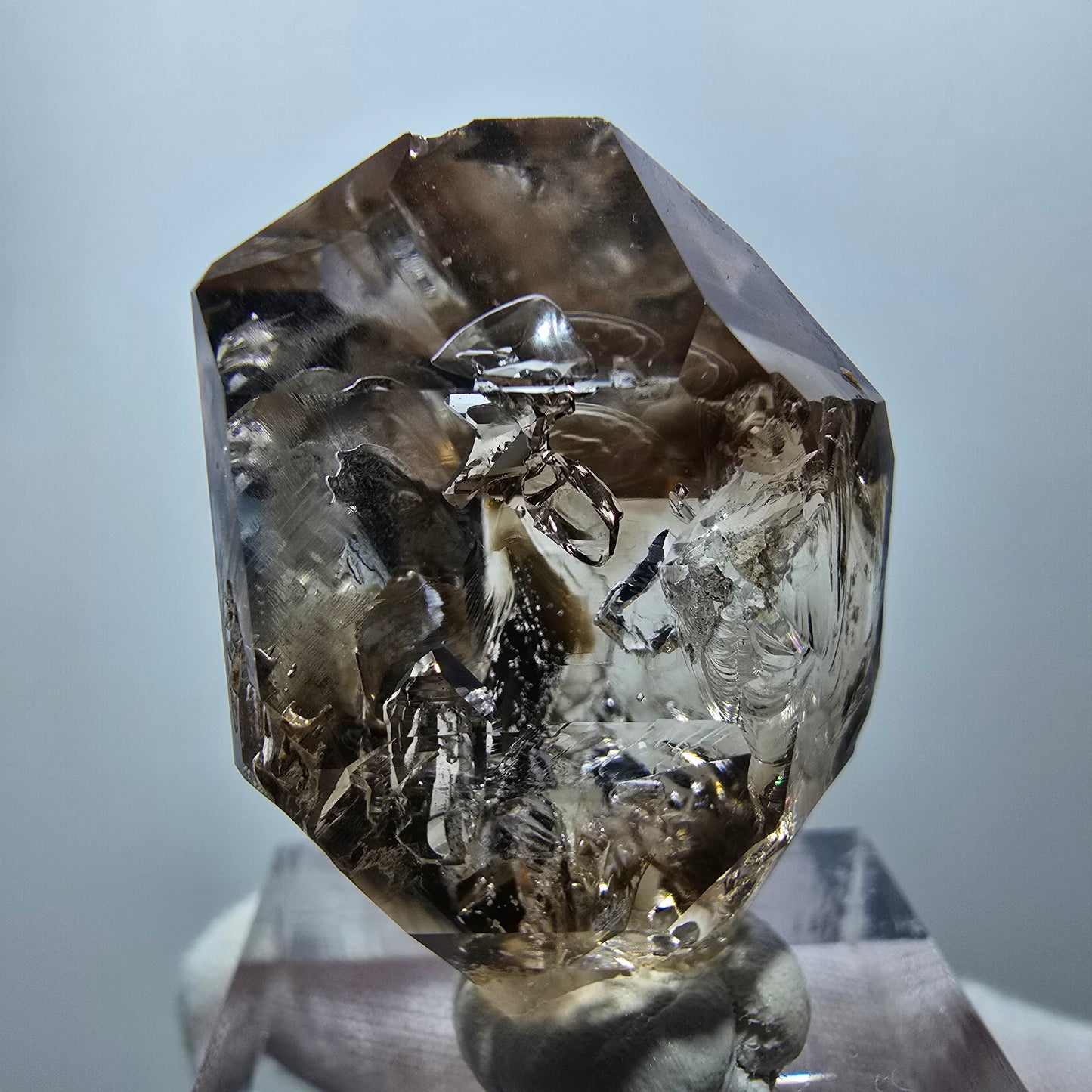 Klarer Phantom Rauchquarz Zepter Kristall Goboboseb, Namibia 32*24*17mm