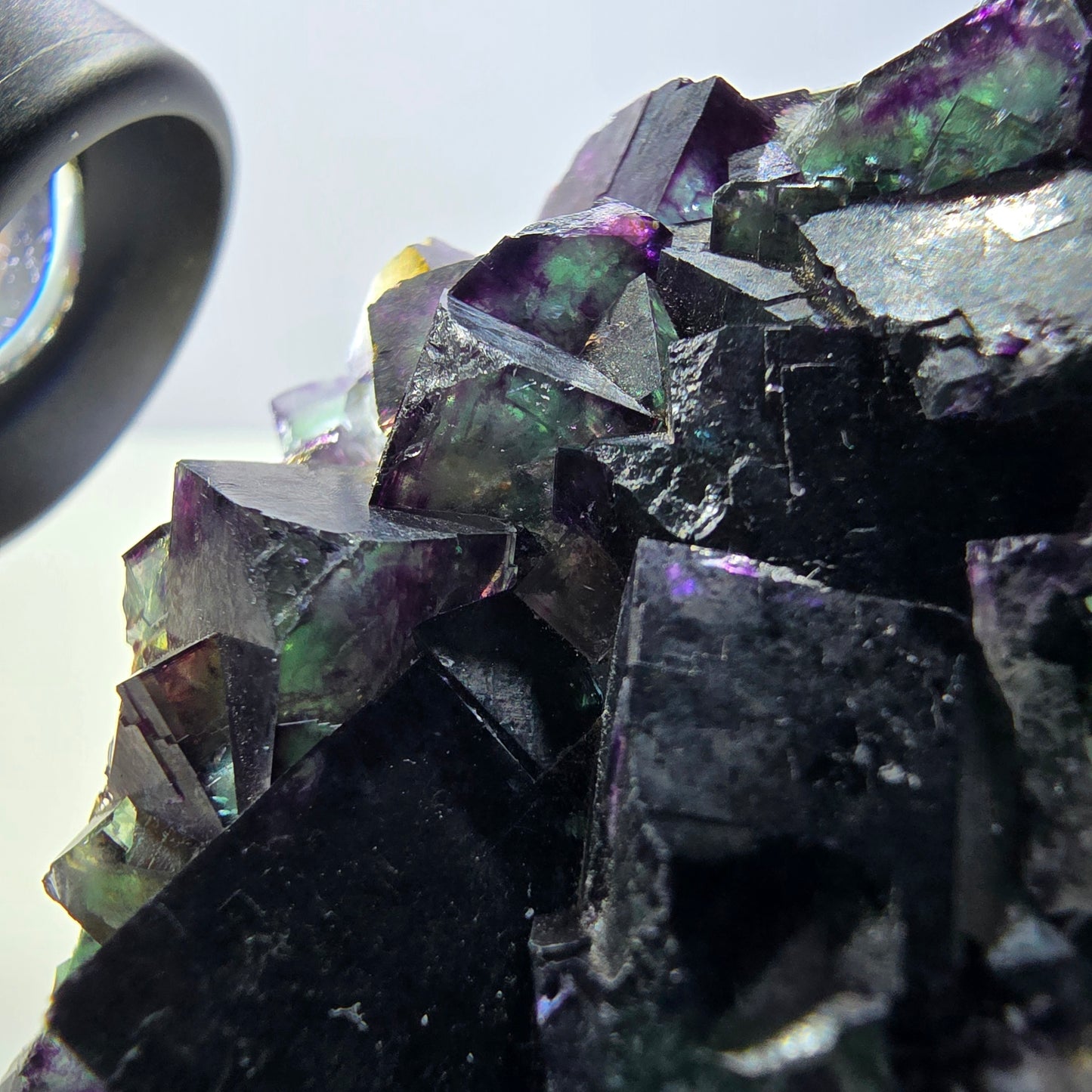 Rare Phantom Fluorite Cube Specimen zonal green purple Okorusu, Namibia 59*42*18mm