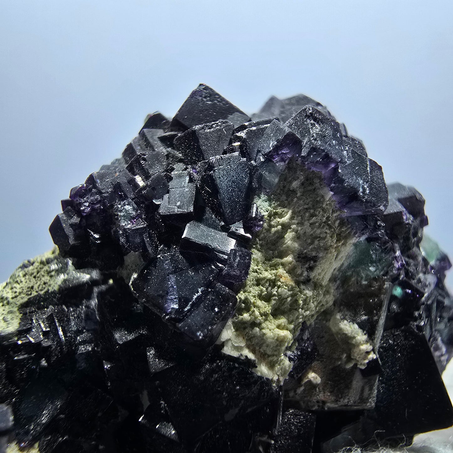 Cube de fluorite fantôme zonal, spécimen d'orthose, Erongo, Namibie, 62 x 38 x 20 mm