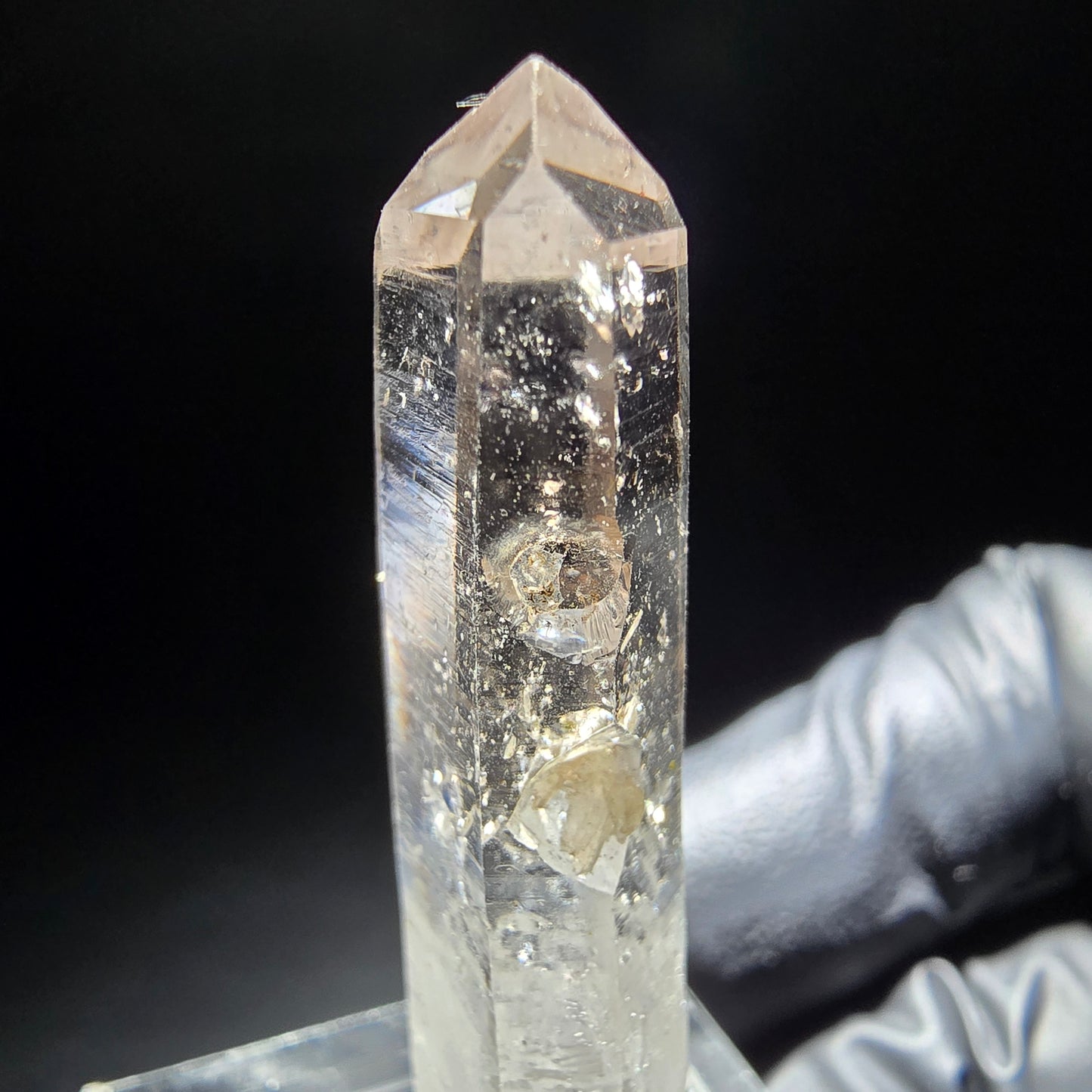 Klare Phantom Rauchquarz Kristallspitze Goboboseb, Namibia 42*11*7mm Sammlung