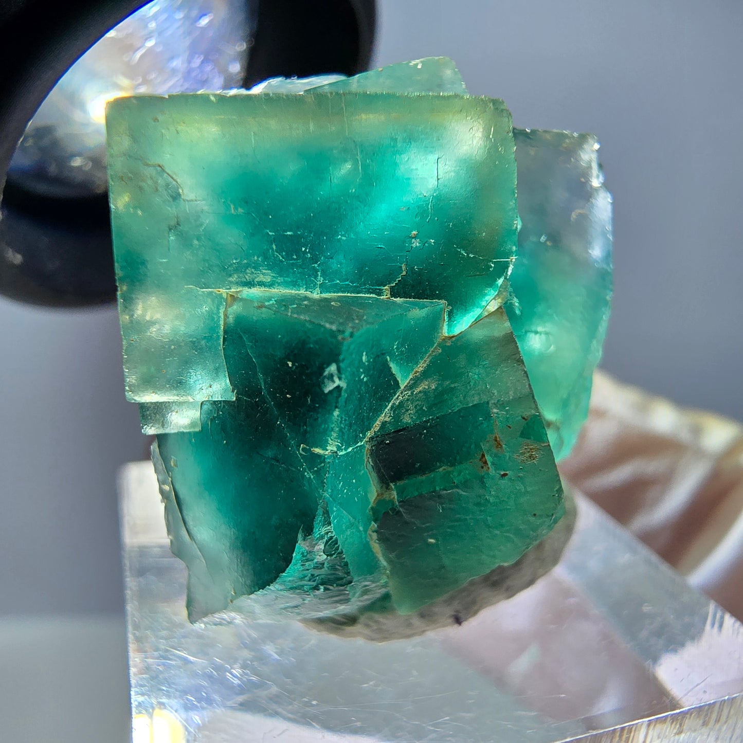 Phantom Fluorit Würfel Stufe, grün parkettiert Okorusu, Namibia 32*24*17mm
