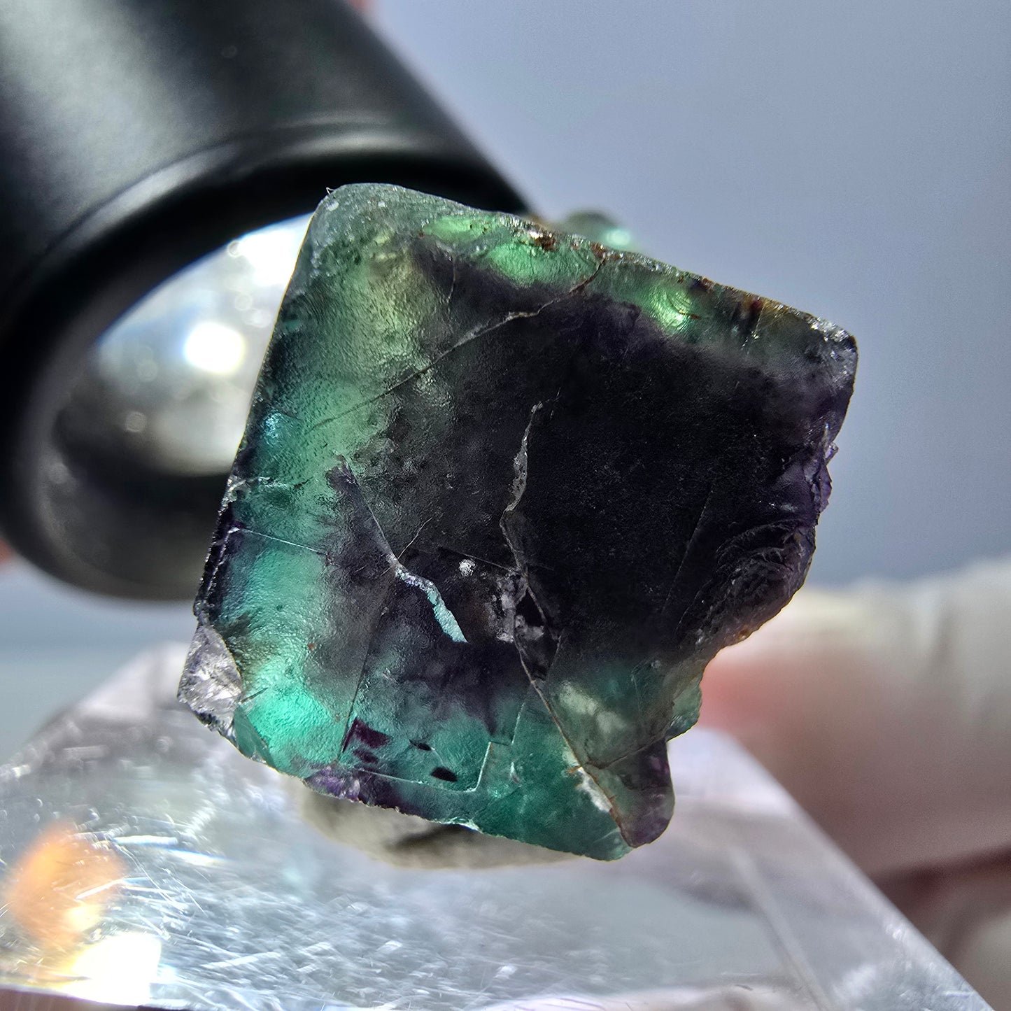 Seltene Fluorit Würfel Stufe, grün lila Okorusu, Namibia 29*22*19mm