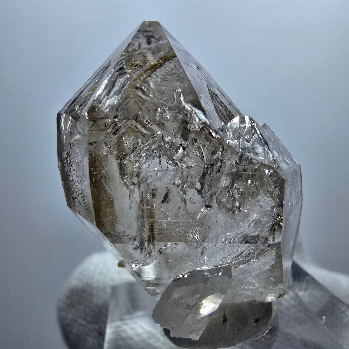 Enhydro Phantom Smoky Quartz Scepter, 1x Bubble Goboboseb, Namibia 31*22*17mm