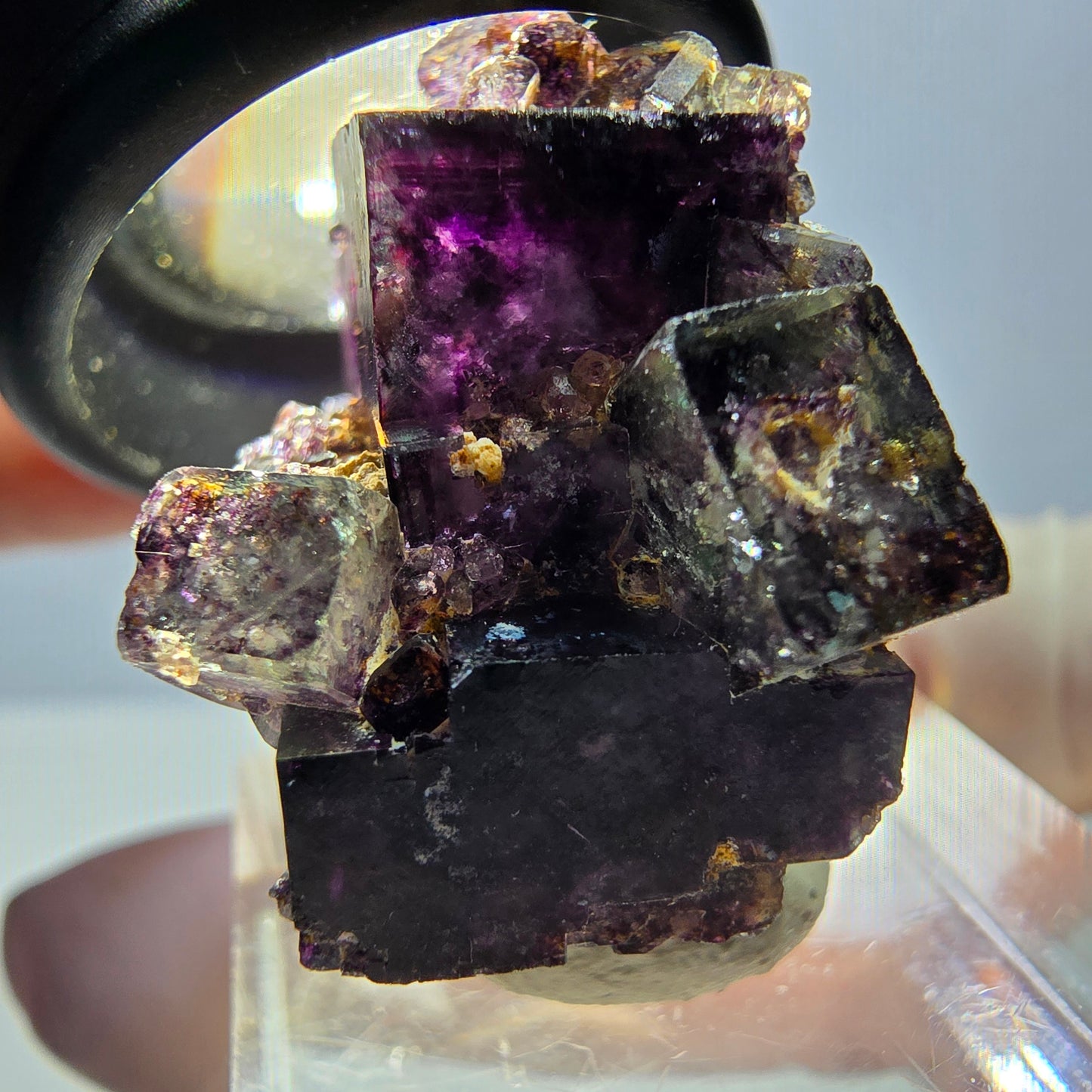 Phantom Fluorit Würfel Stufe, grün lila Okorusu, Namibia 29*26*20mm
