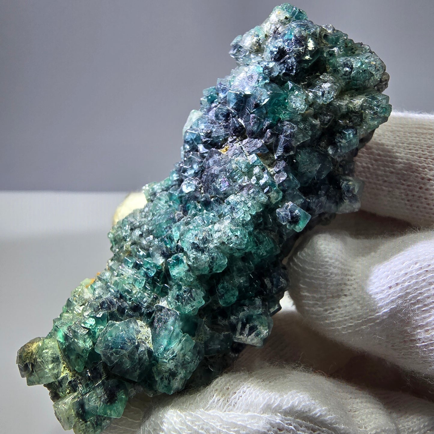 Cube de fluorite fantôme zonal, spécimen de tourmaline Schorl, Erongo, Namibie, 72 x 33 x 31 mm