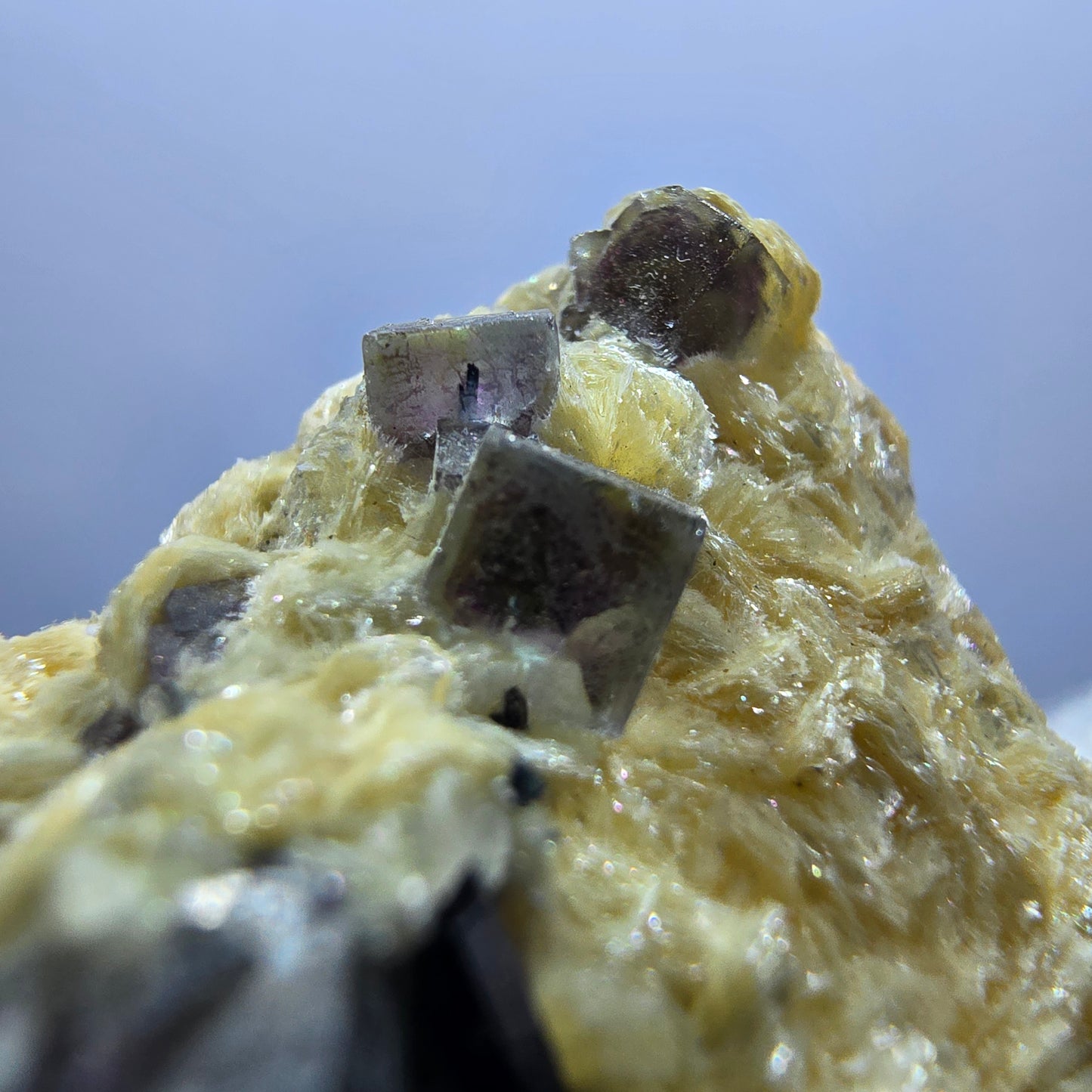 Colorful Phantom Fluorite Cubes Schorl Tourmaline Muscovite Erongo, Namibia 59*41*38mm