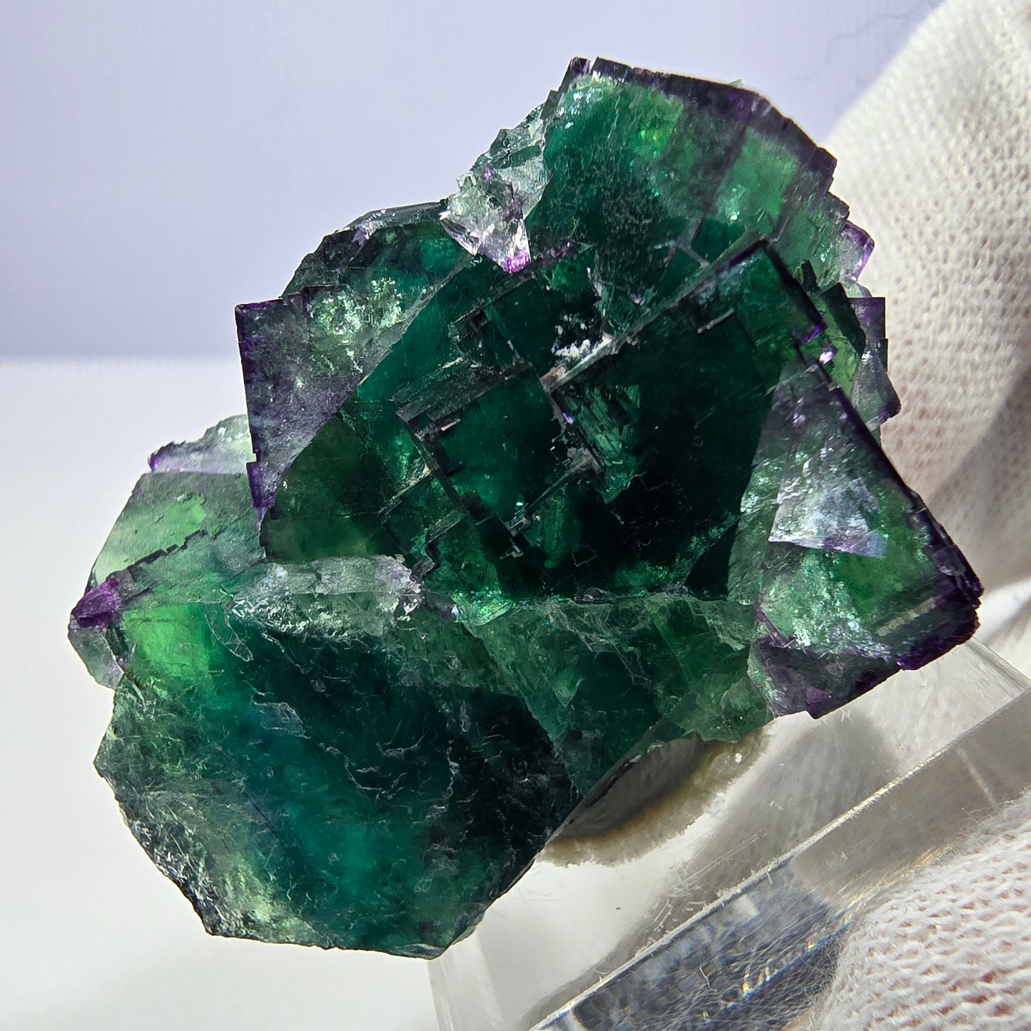 Phantom Fluorit Würfel Stufe parkettiert zonal Okorusu, Namibia 45*27*23mm